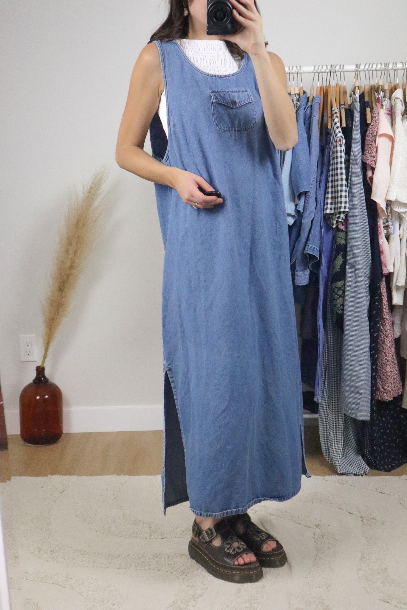 Vintage x Denim Maxi Dress (XL)