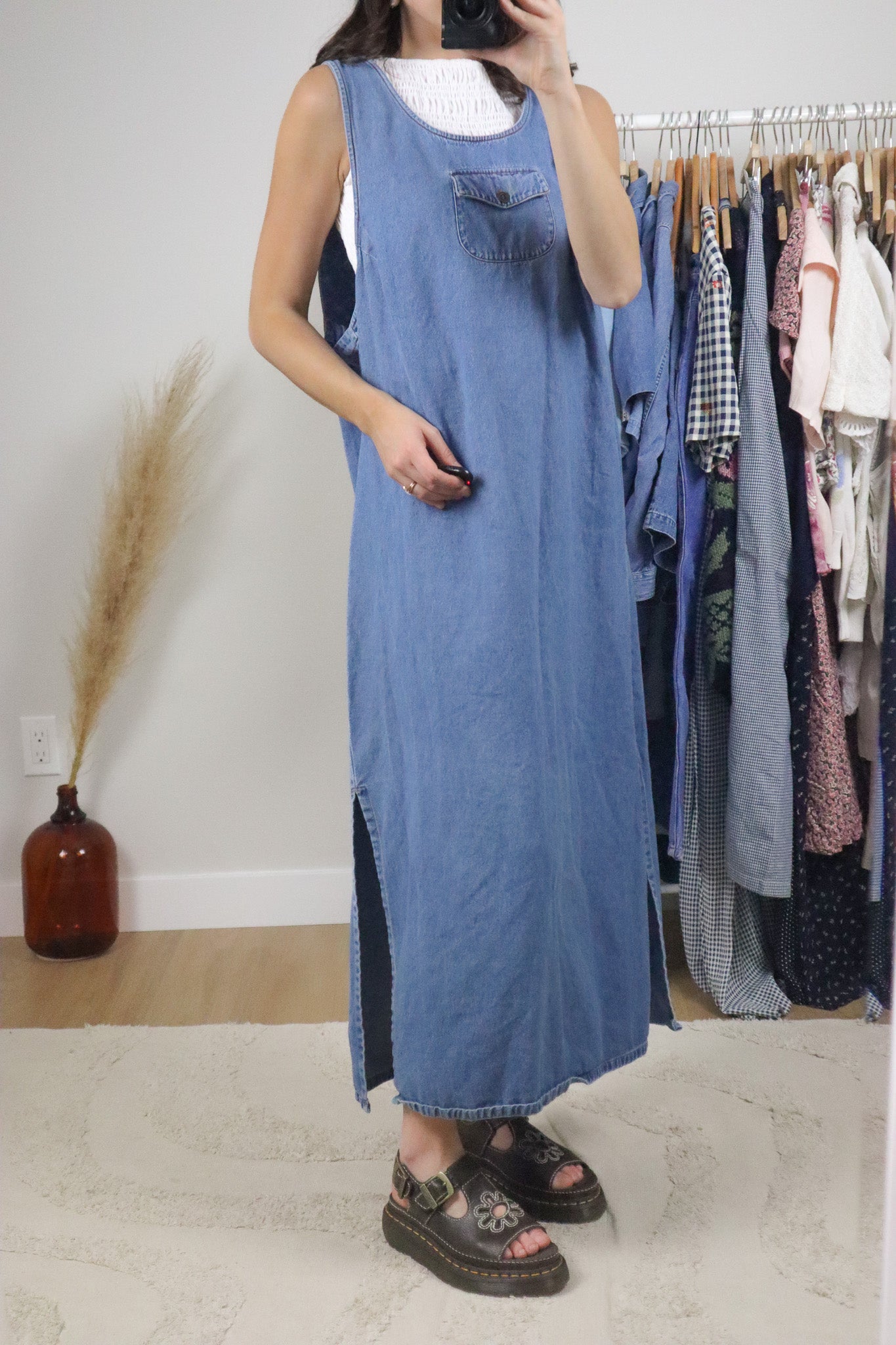 Vintage x Denim Maxi Dress (XL)