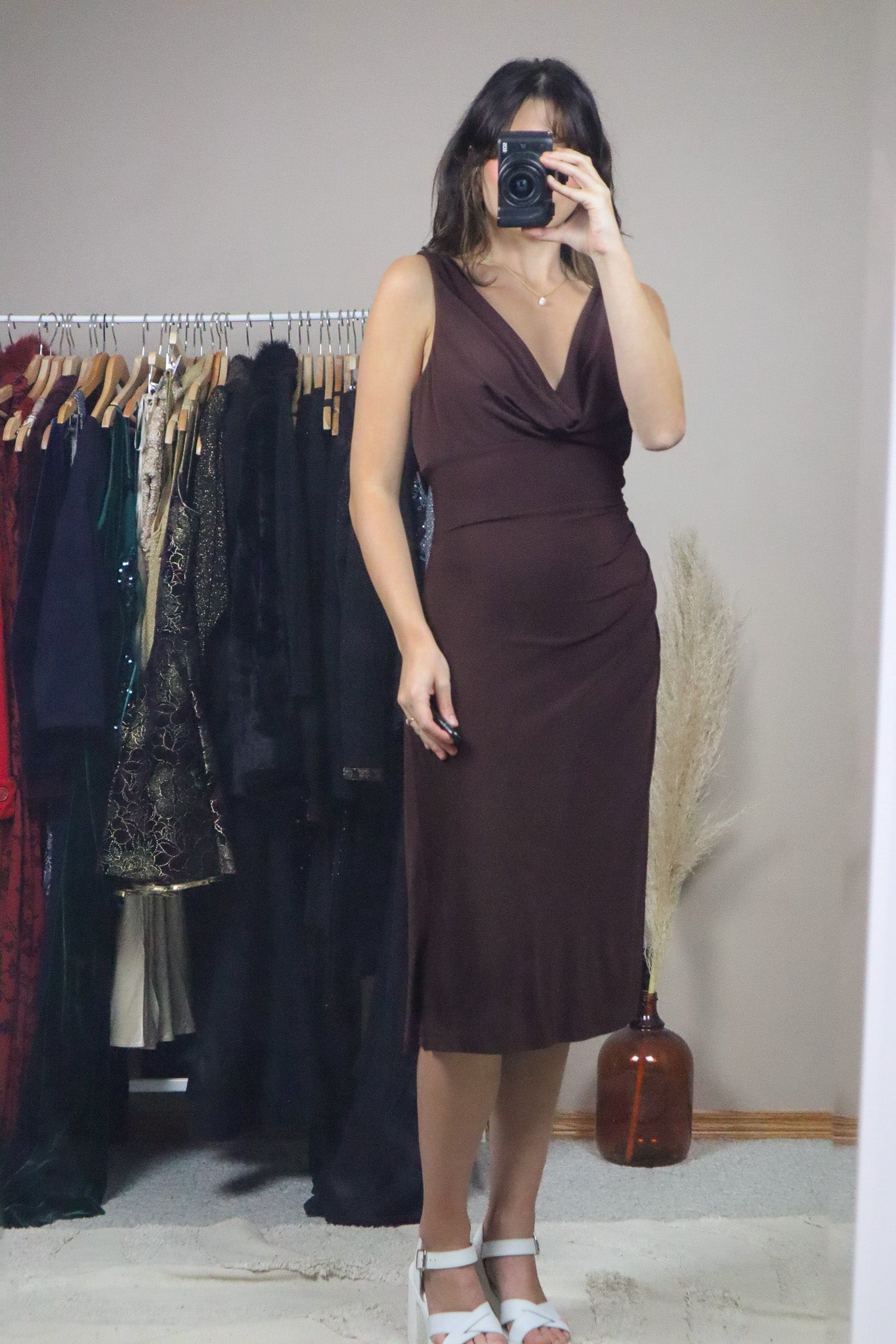 Vintage x Cowl Neck Midi Dress (10)