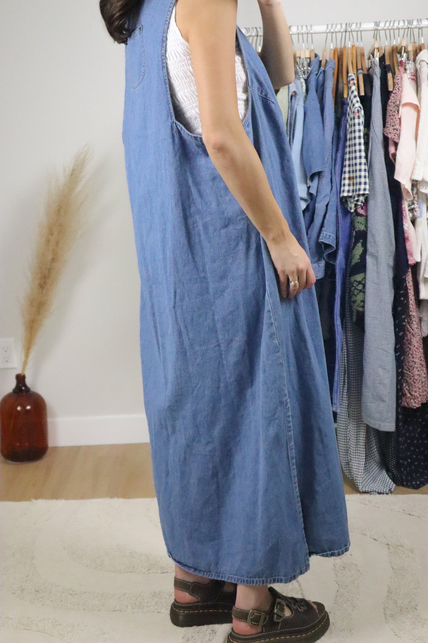 Vintage x Denim Maxi Dress (XL)
