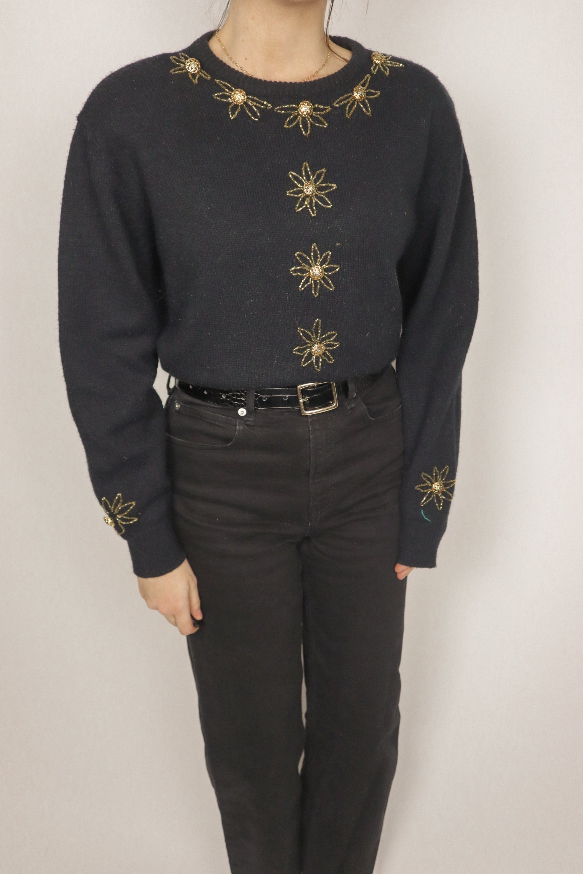 Vintage x Beaded Sweater (S/M)
