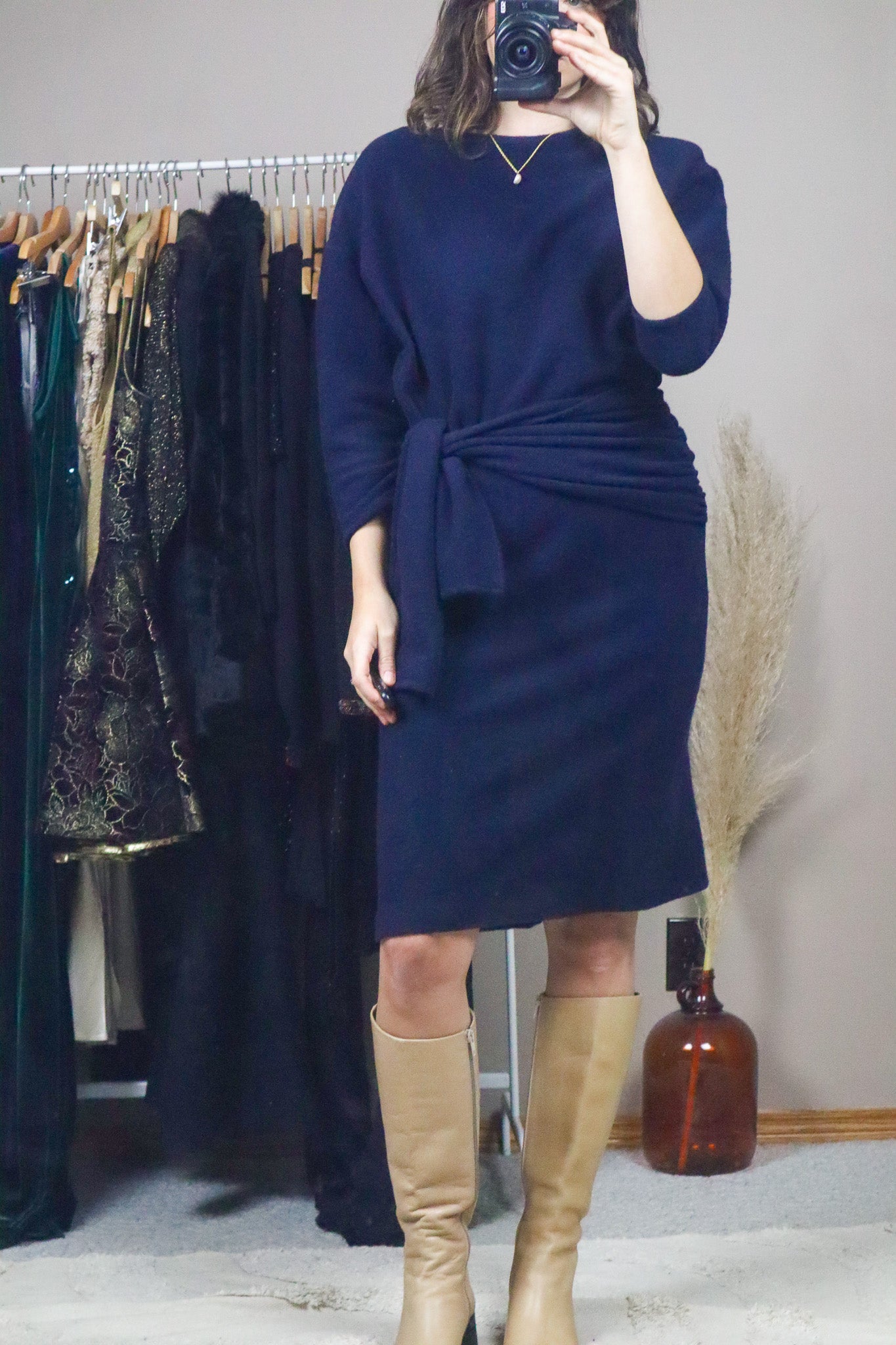 Made in Canada x Vintage x Wool Tie Dress (6-10)