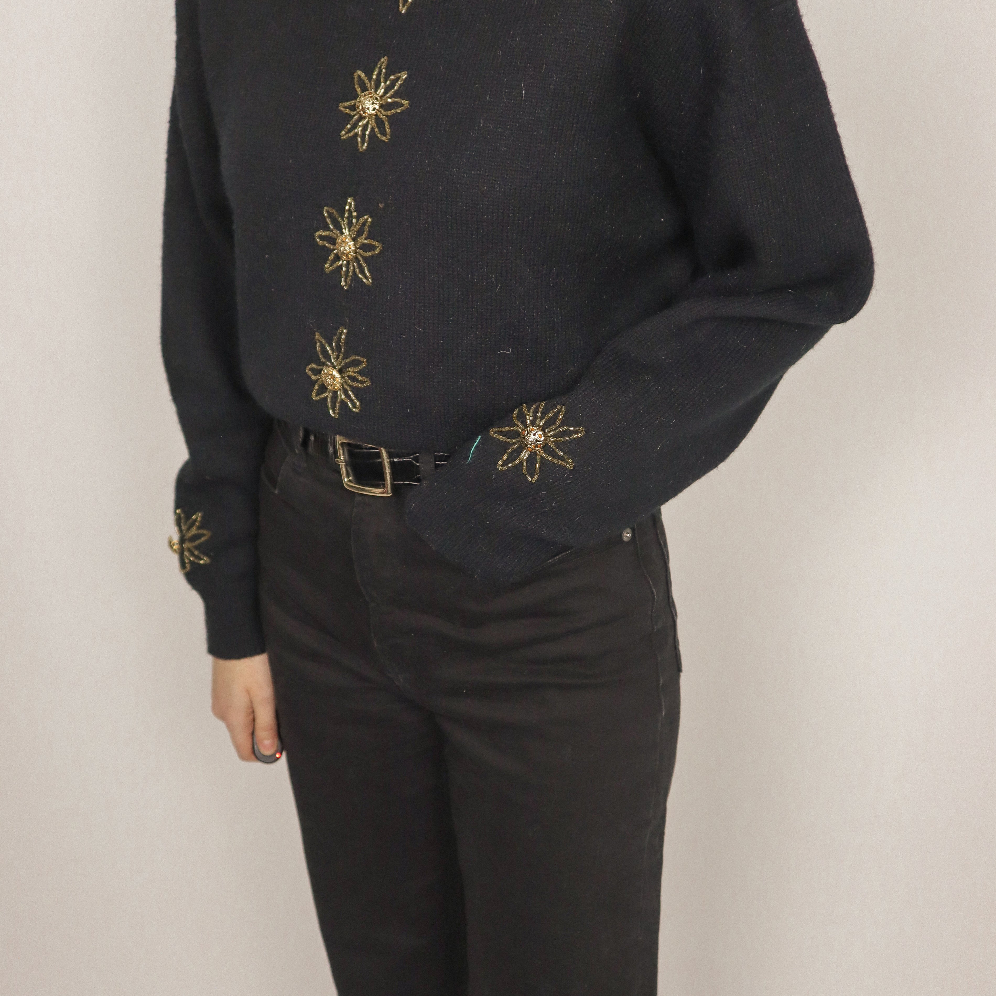 Vintage x Beaded Sweater (S/M)