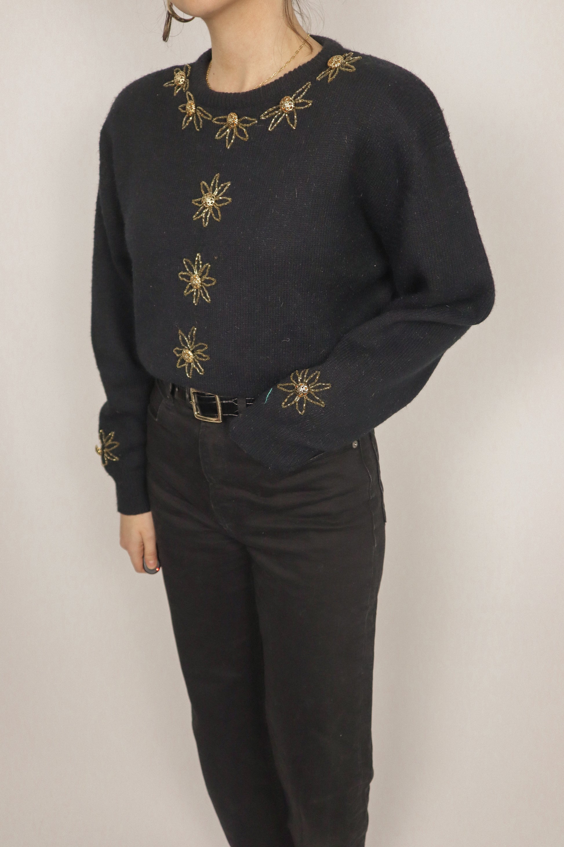 Vintage x Beaded Sweater (S/M)