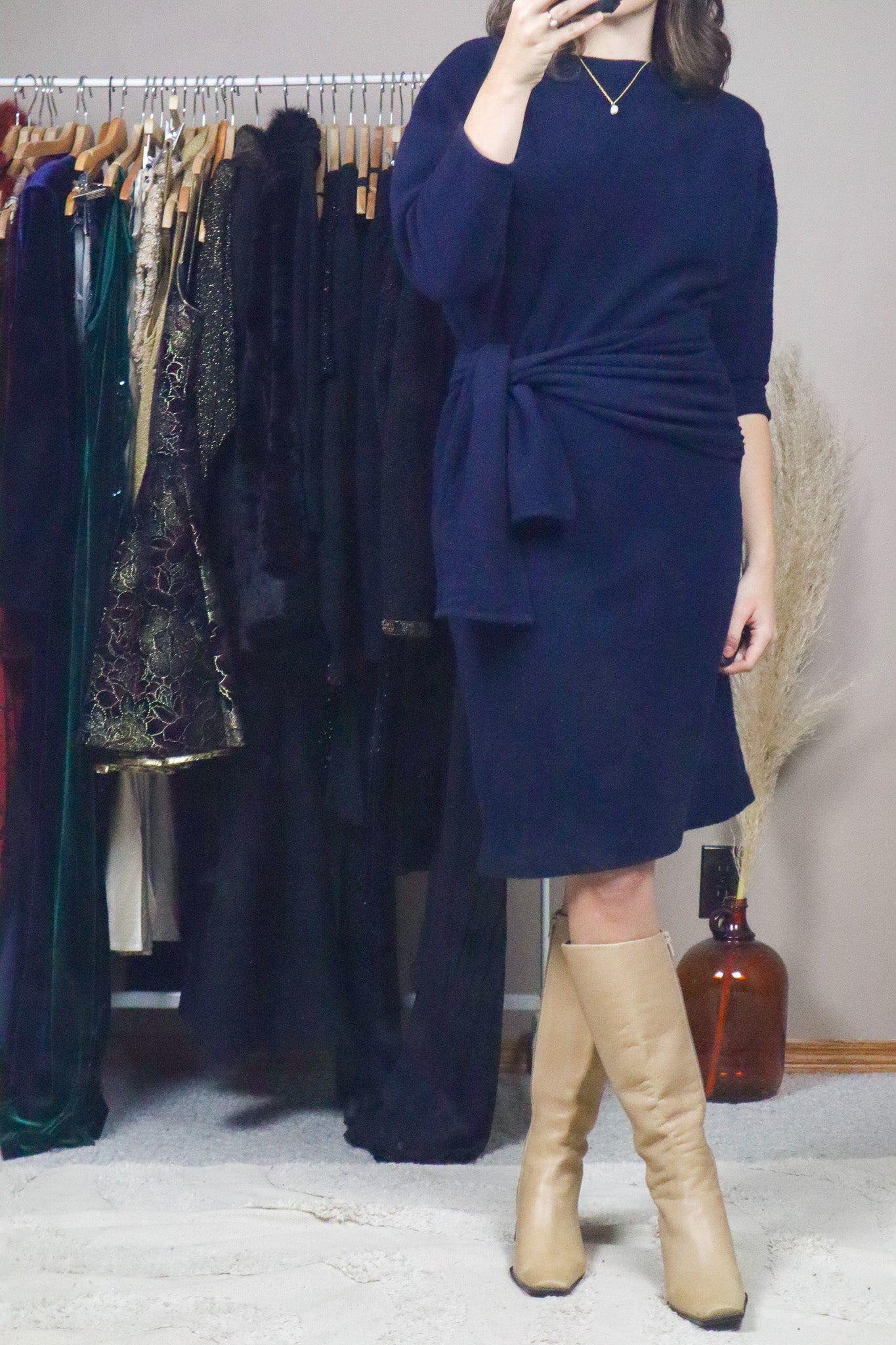 Made in Canada x Vintage x Wool Tie Dress (6-10)
