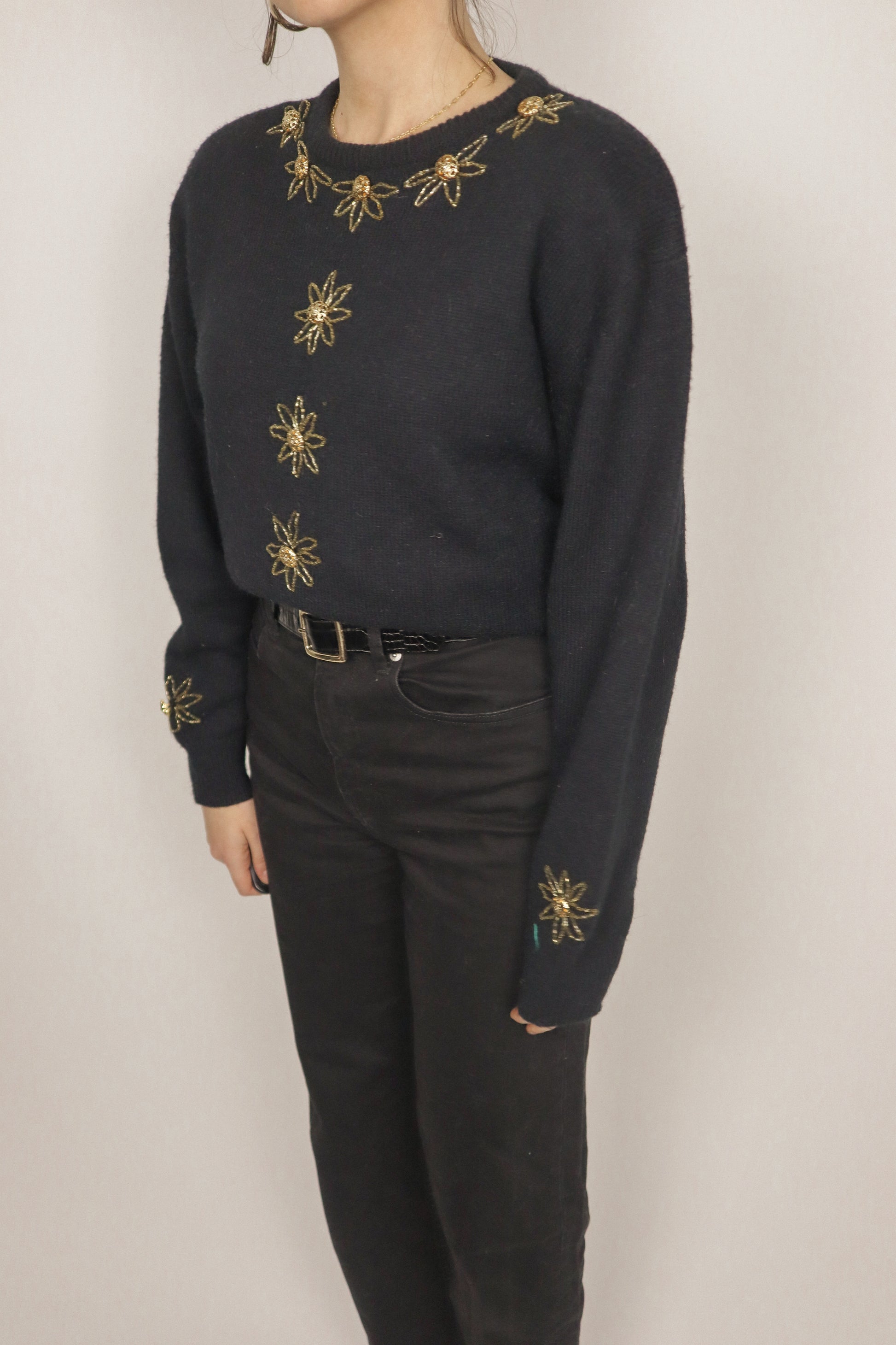 Vintage x Beaded Sweater (S/M)