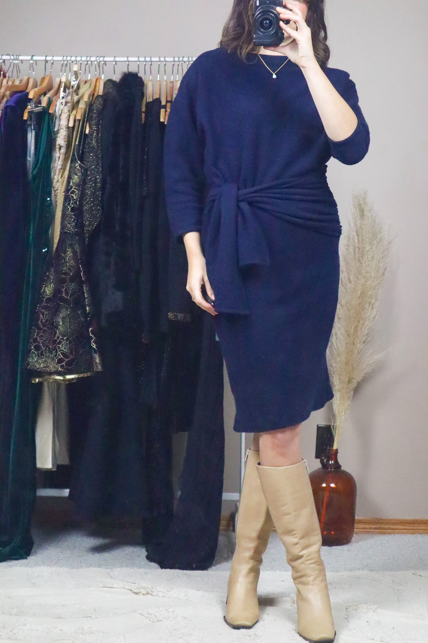 Made in Canada x Vintage x Wool Tie Dress (6-10)