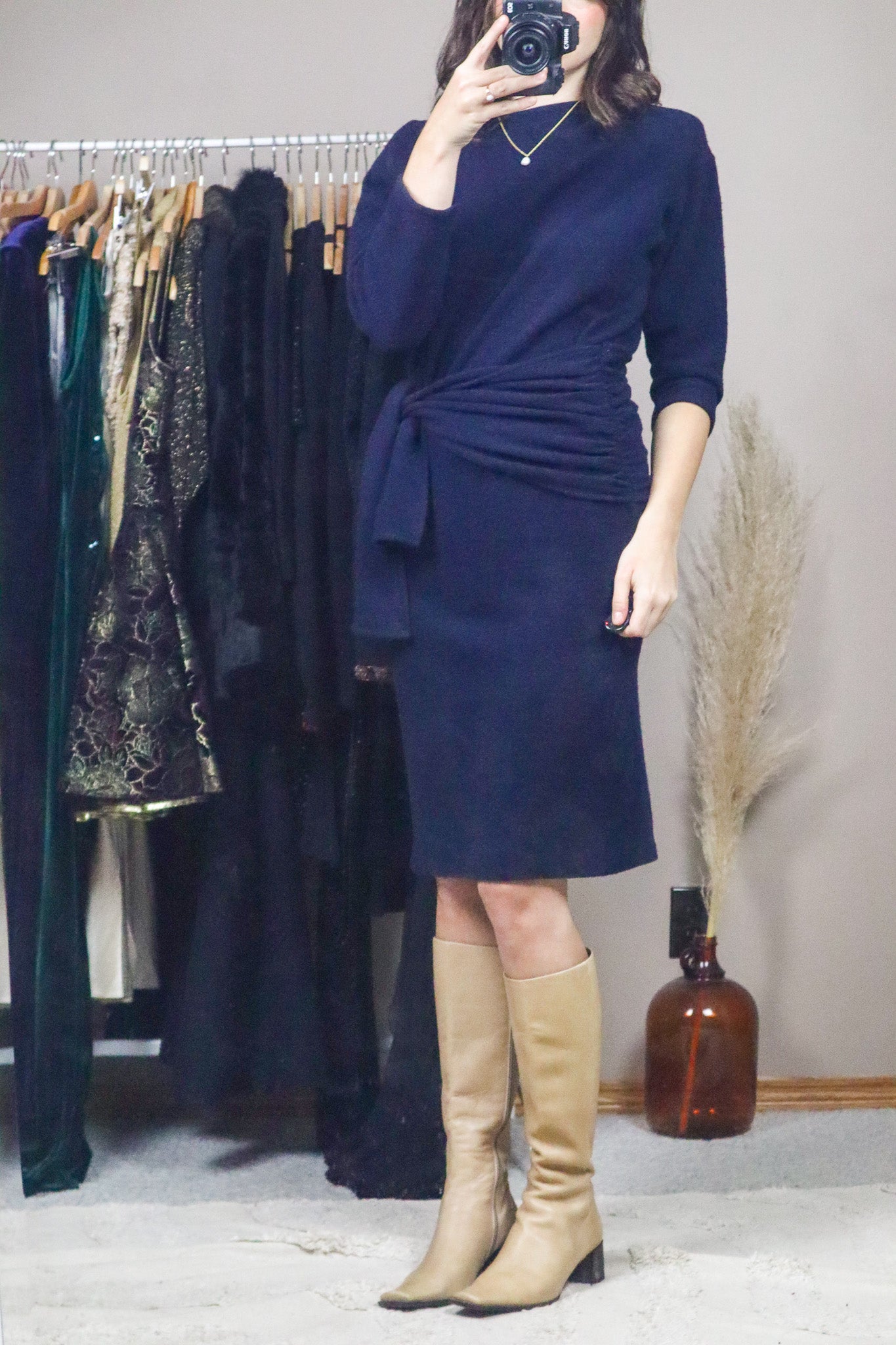 Made in Canada x Vintage x Wool Tie Dress (6-10)