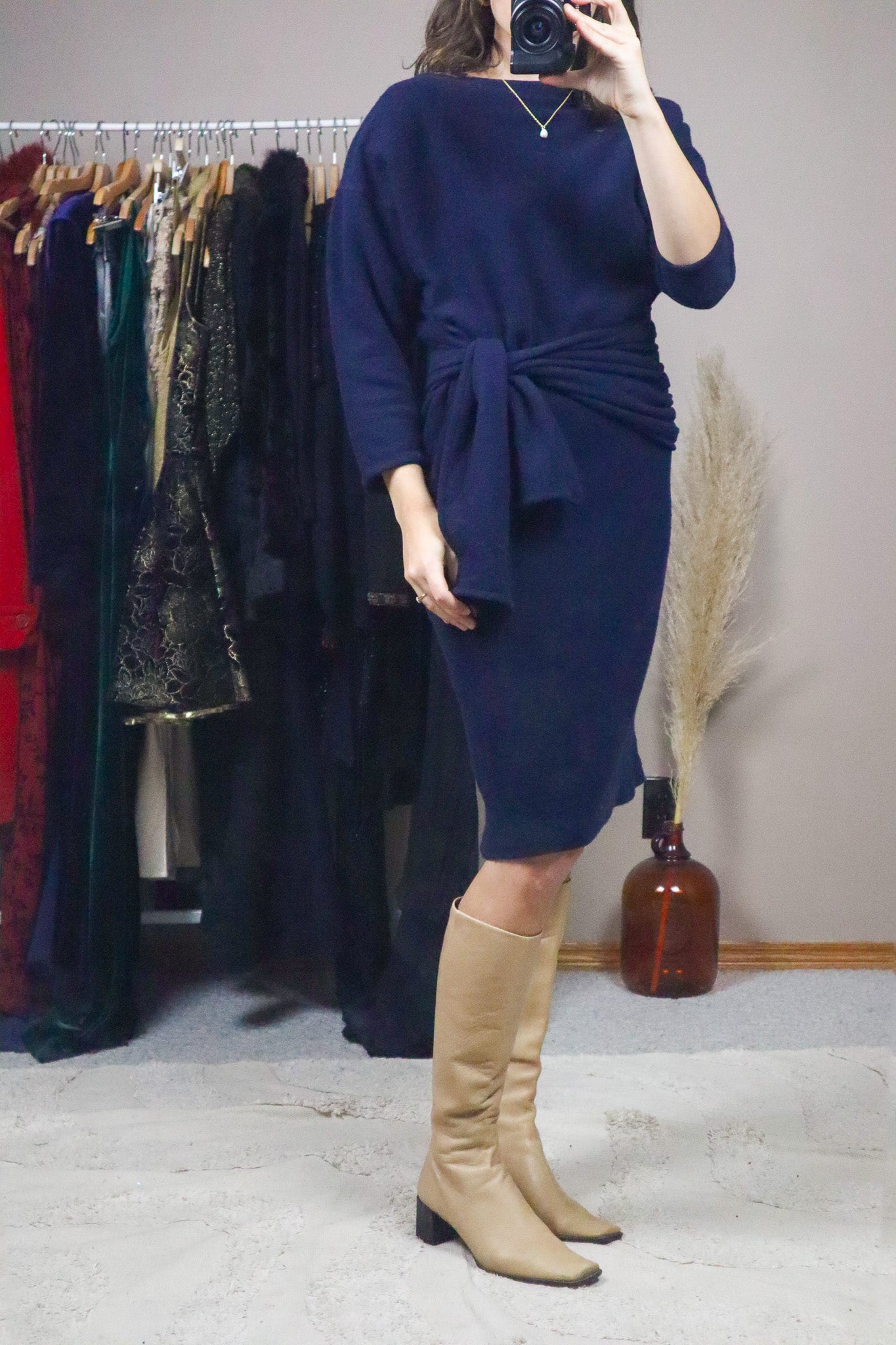 Made in Canada x Vintage x Wool Tie Dress (6-10)