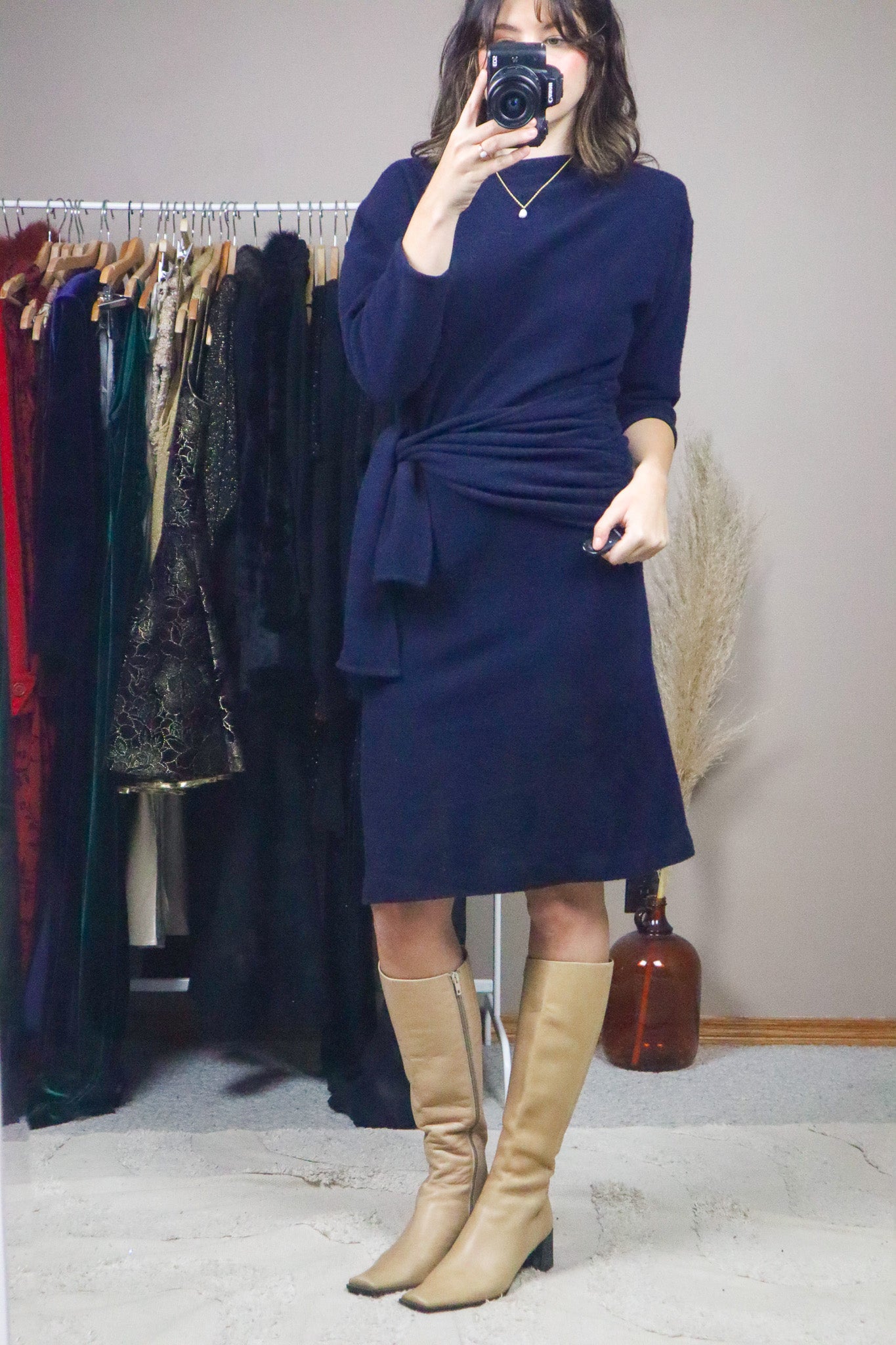 Made in Canada x Vintage x Wool Tie Dress (6-10)