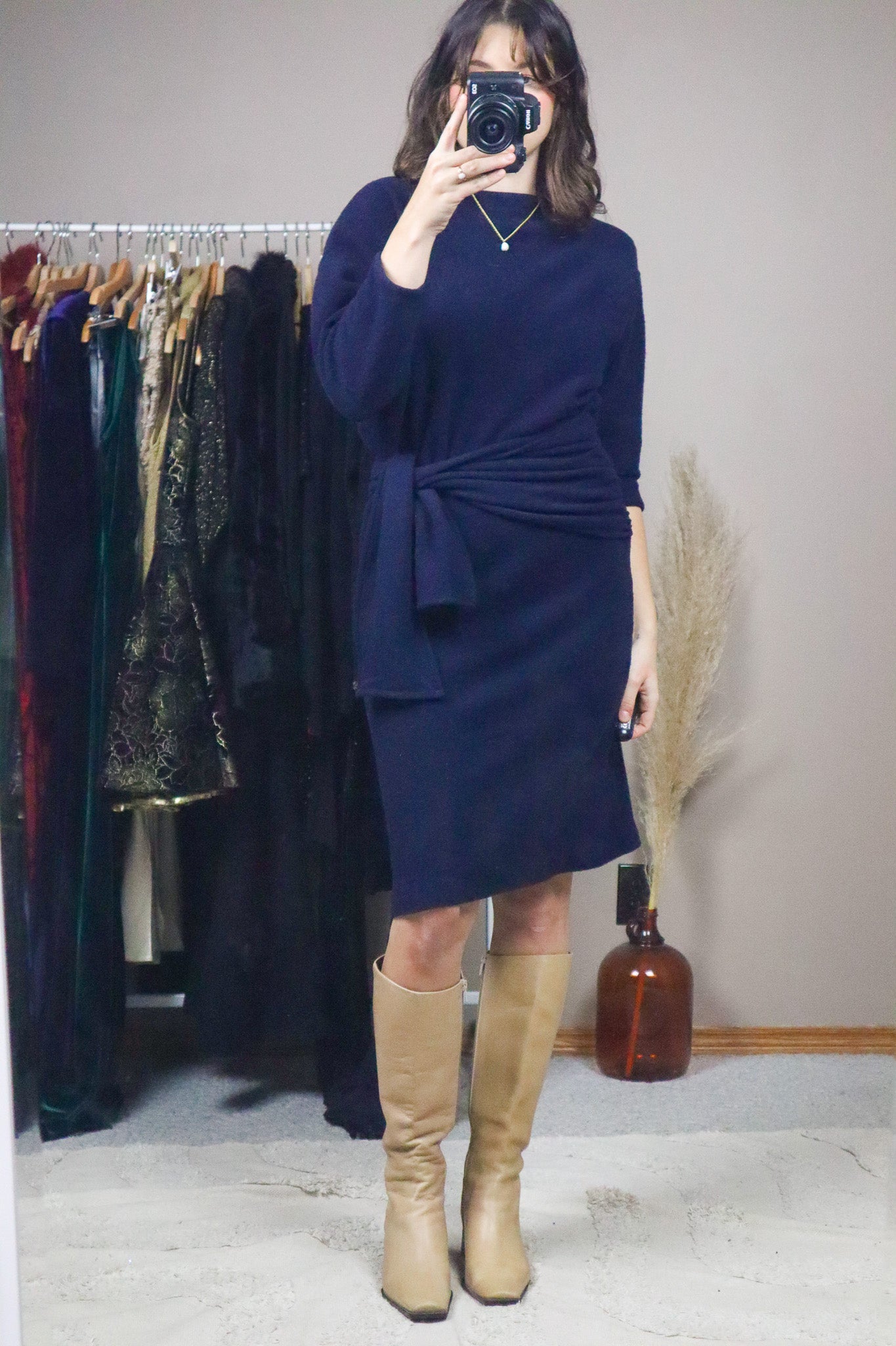 Made in Canada x Vintage x Wool Tie Dress (6-10)