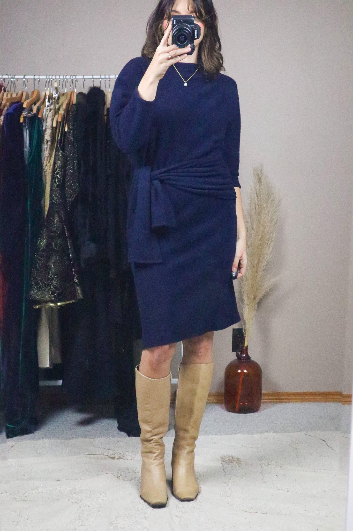 Made in Canada x Vintage x Wool Tie Dress (6-10)