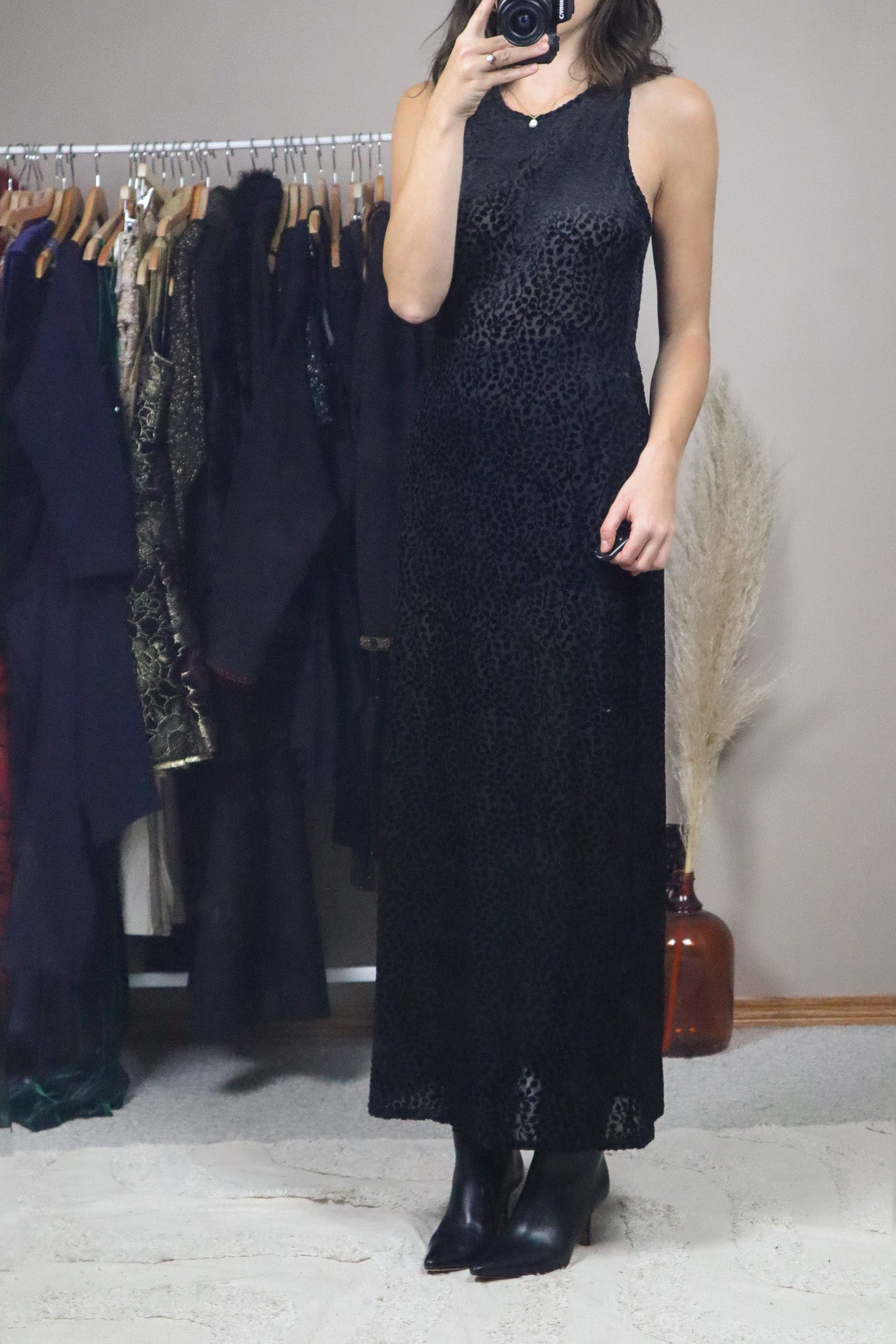 Vintage x Velvet Sheer Maxi Dress (S)