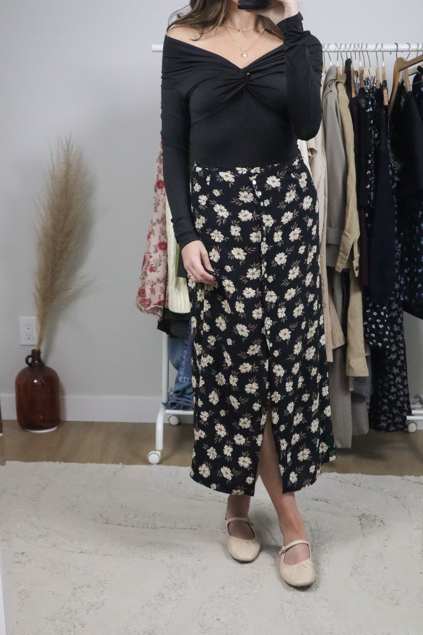 Made in USA x Vintage x Floral Maxi Skirt (14/16)