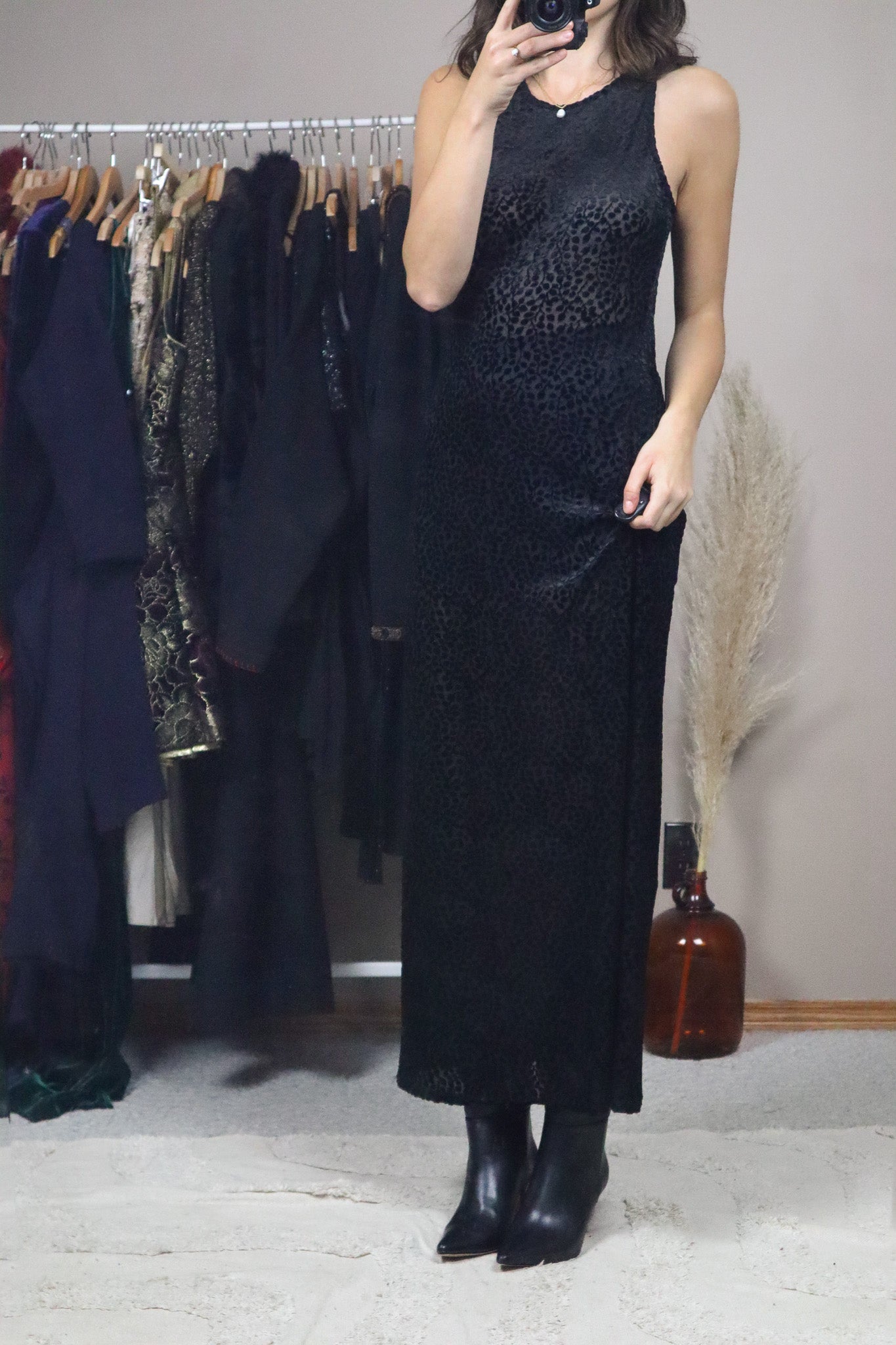 Vintage x Velvet Sheer Maxi Dress (S)