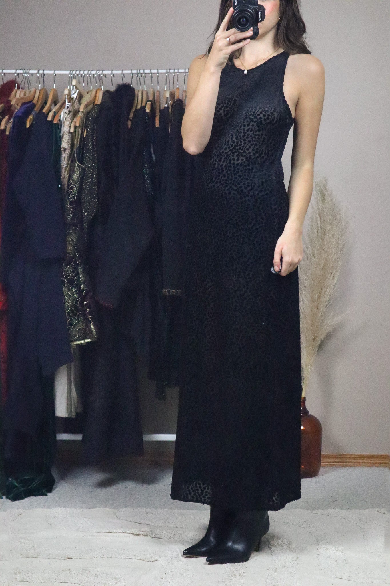 Vintage x Velvet Sheer Maxi Dress (S)