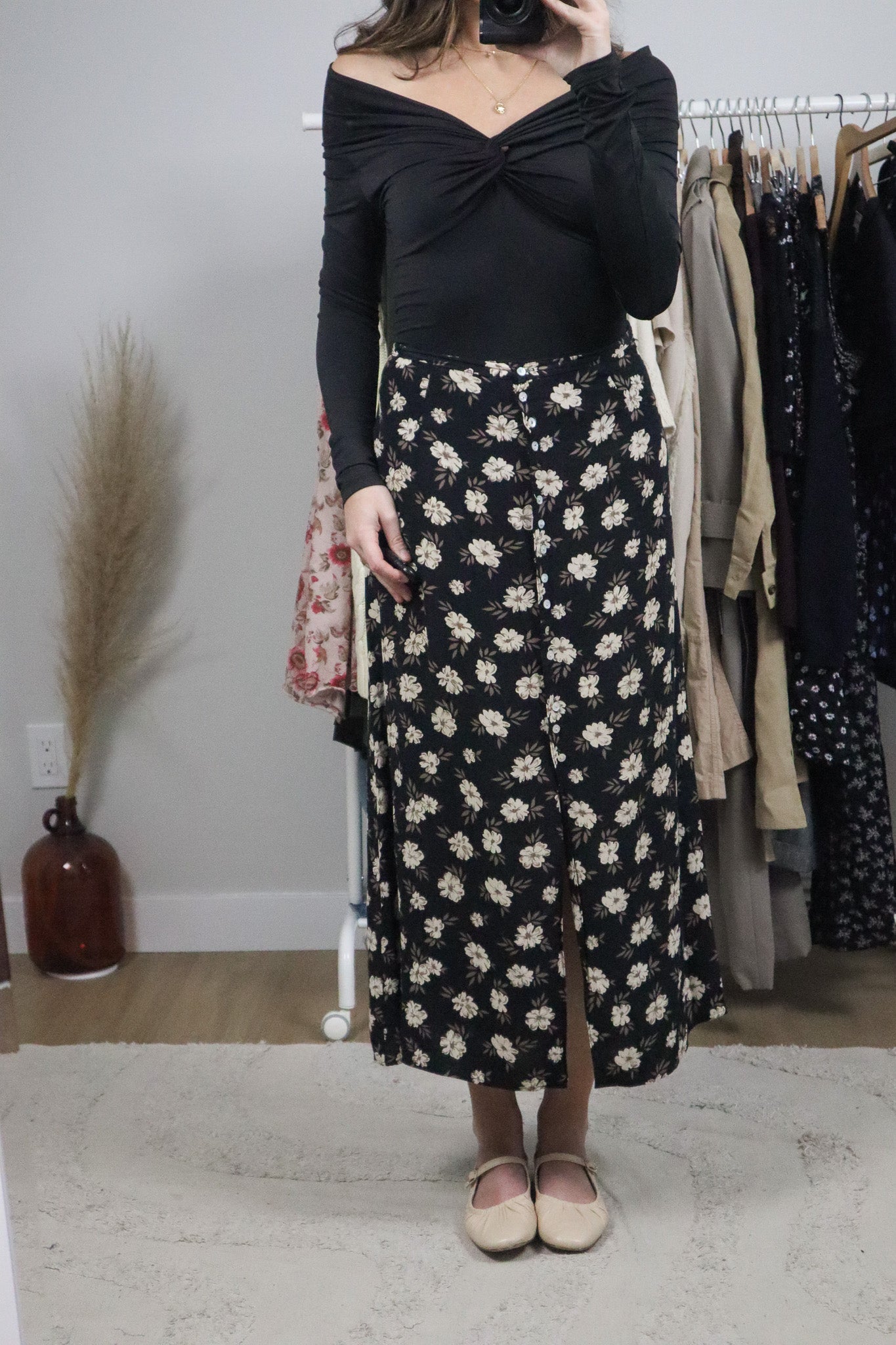 Made in USA x Vintage x Floral Maxi Skirt (14/16)