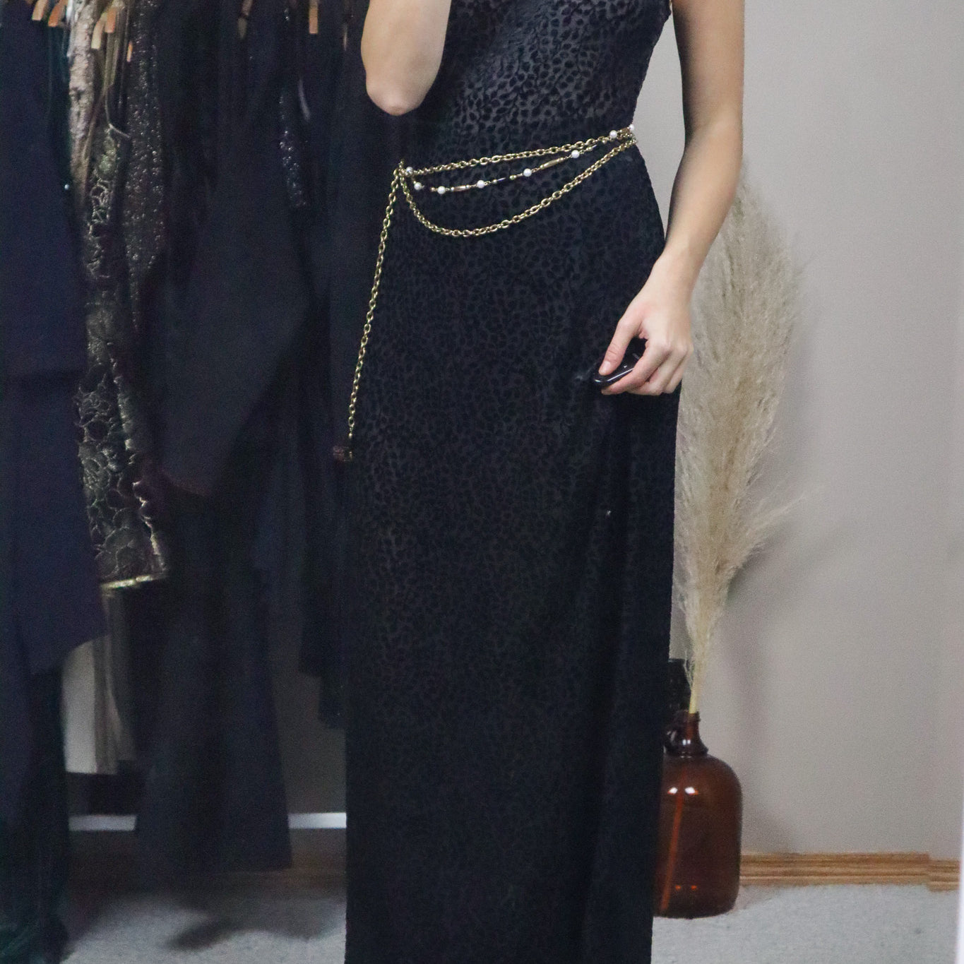 Vintage x Gold Beaded Chain Belt (XS-L)