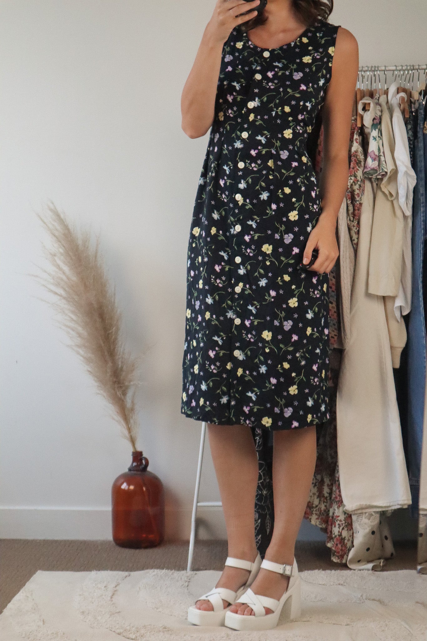 Vintage x Floral Dress (L)