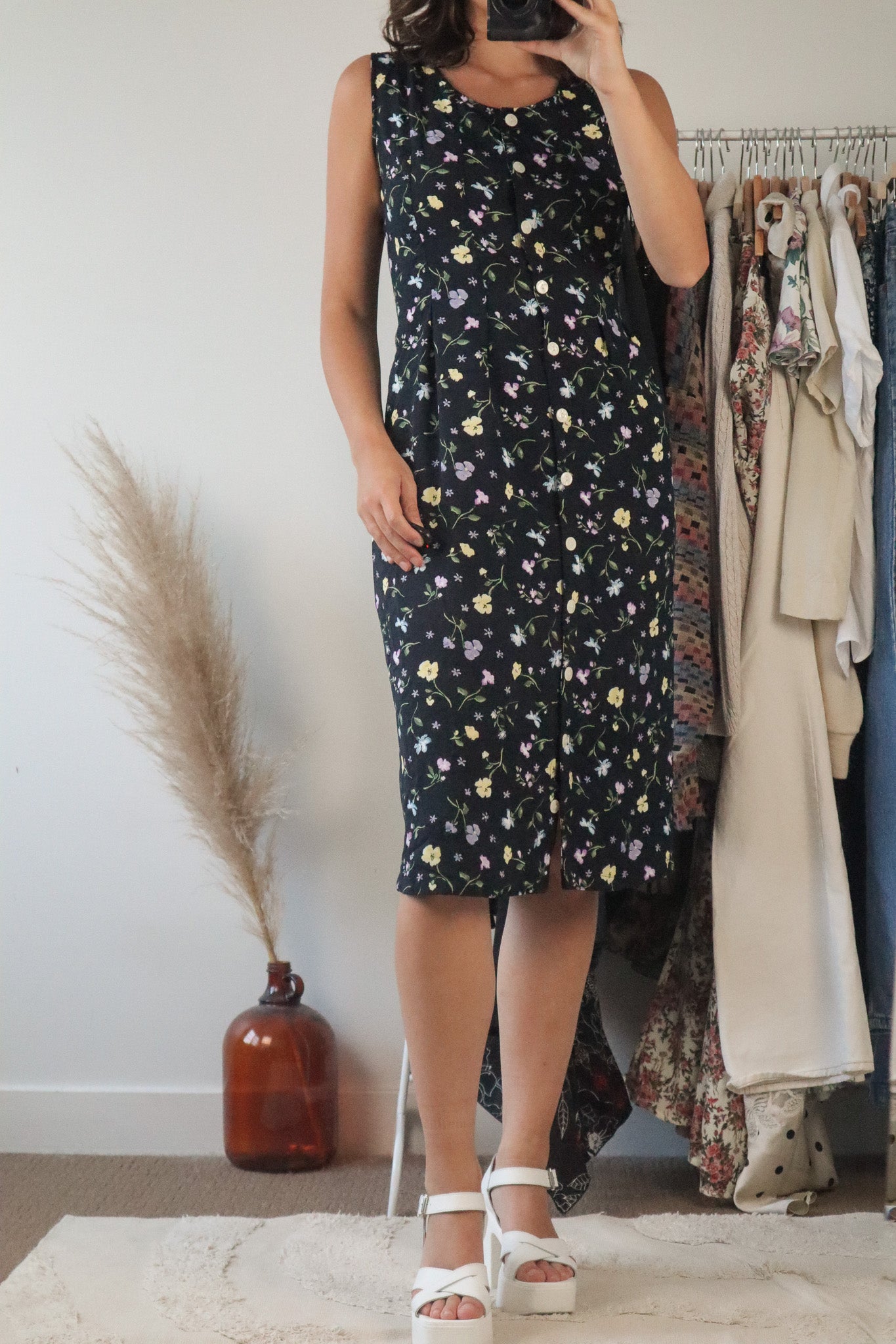Vintage x Floral Dress (L)