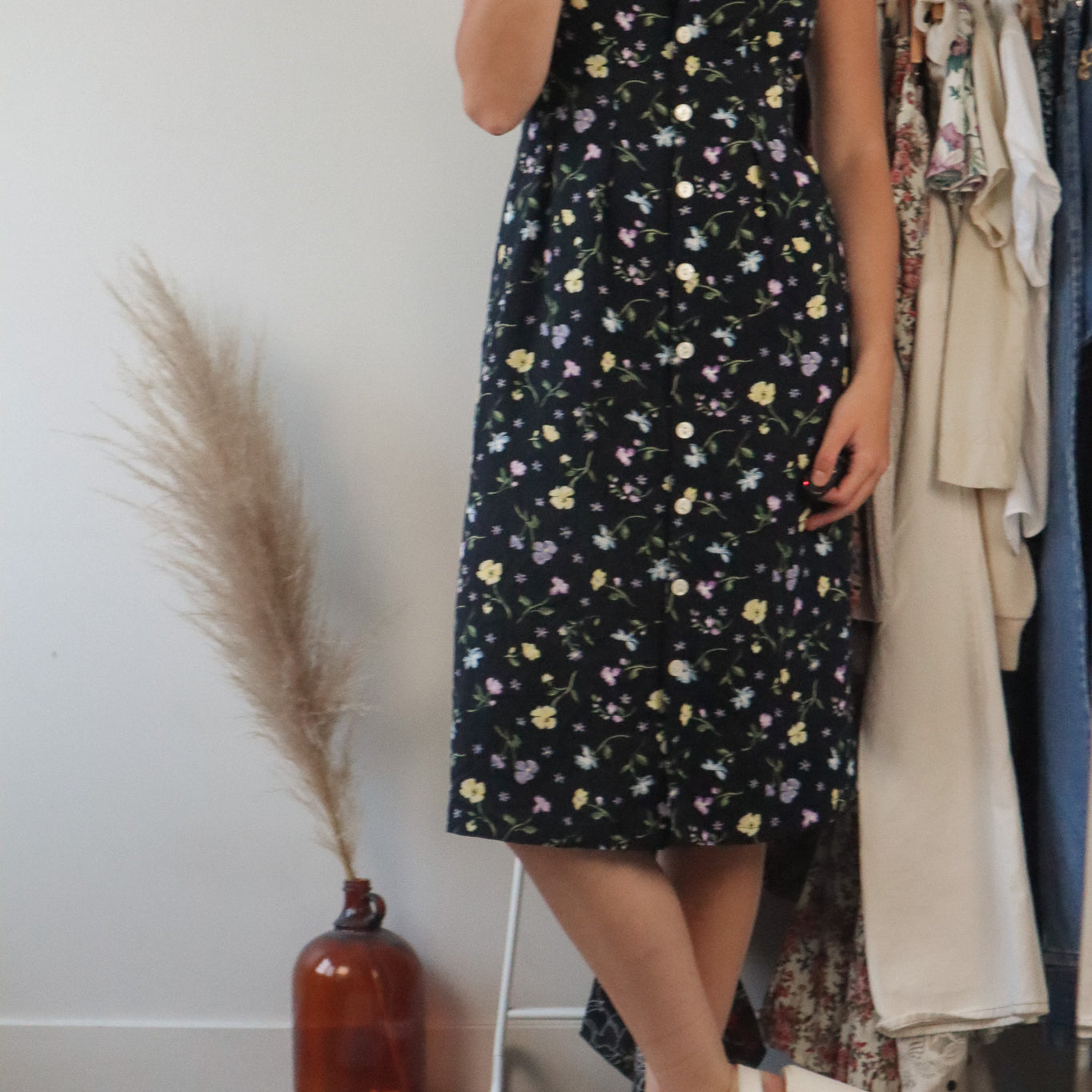 Vintage x Floral Dress (L)