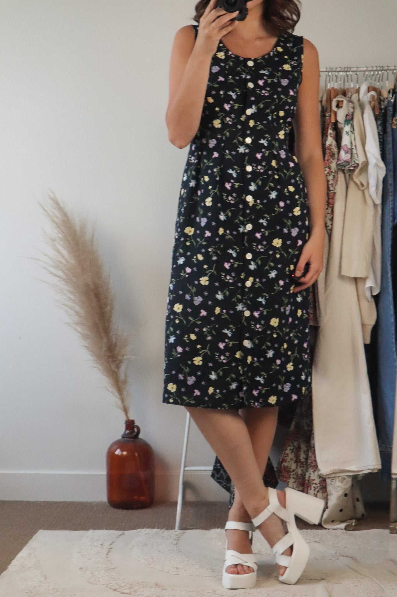 Vintage x Floral Dress (L)