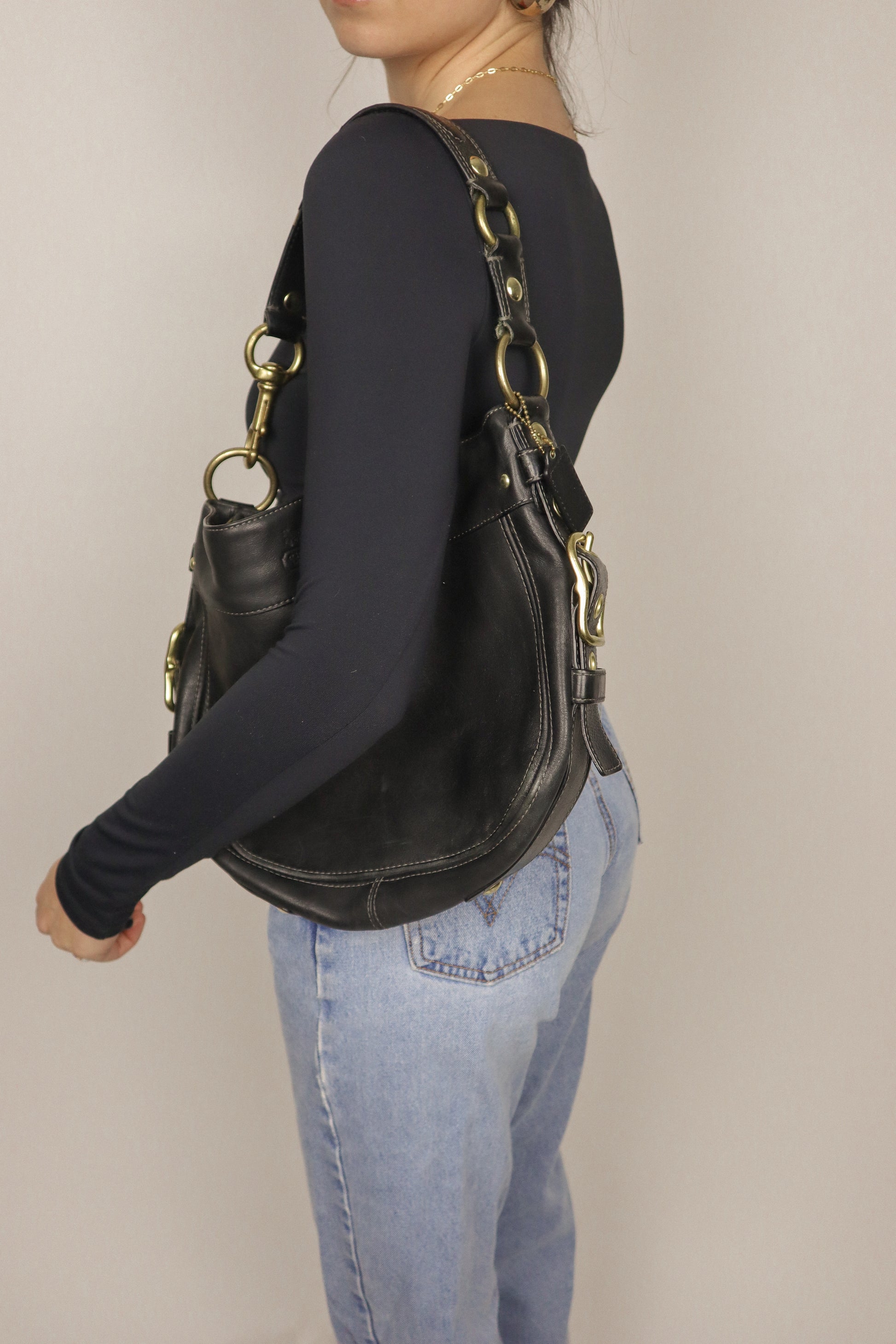 Vintage x Coach Leather Hobo Purse