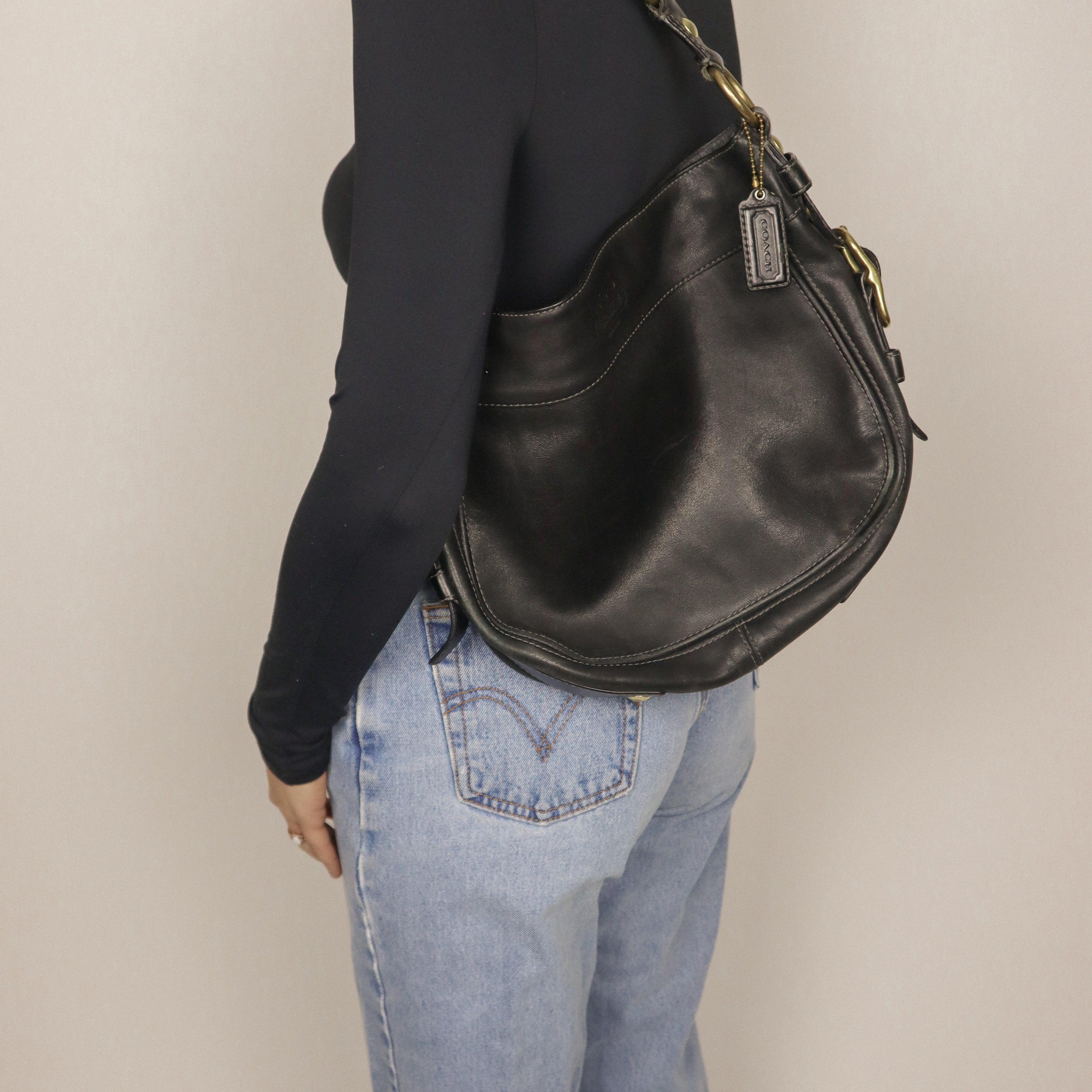 Vintage x Coach Leather Hobo Purse