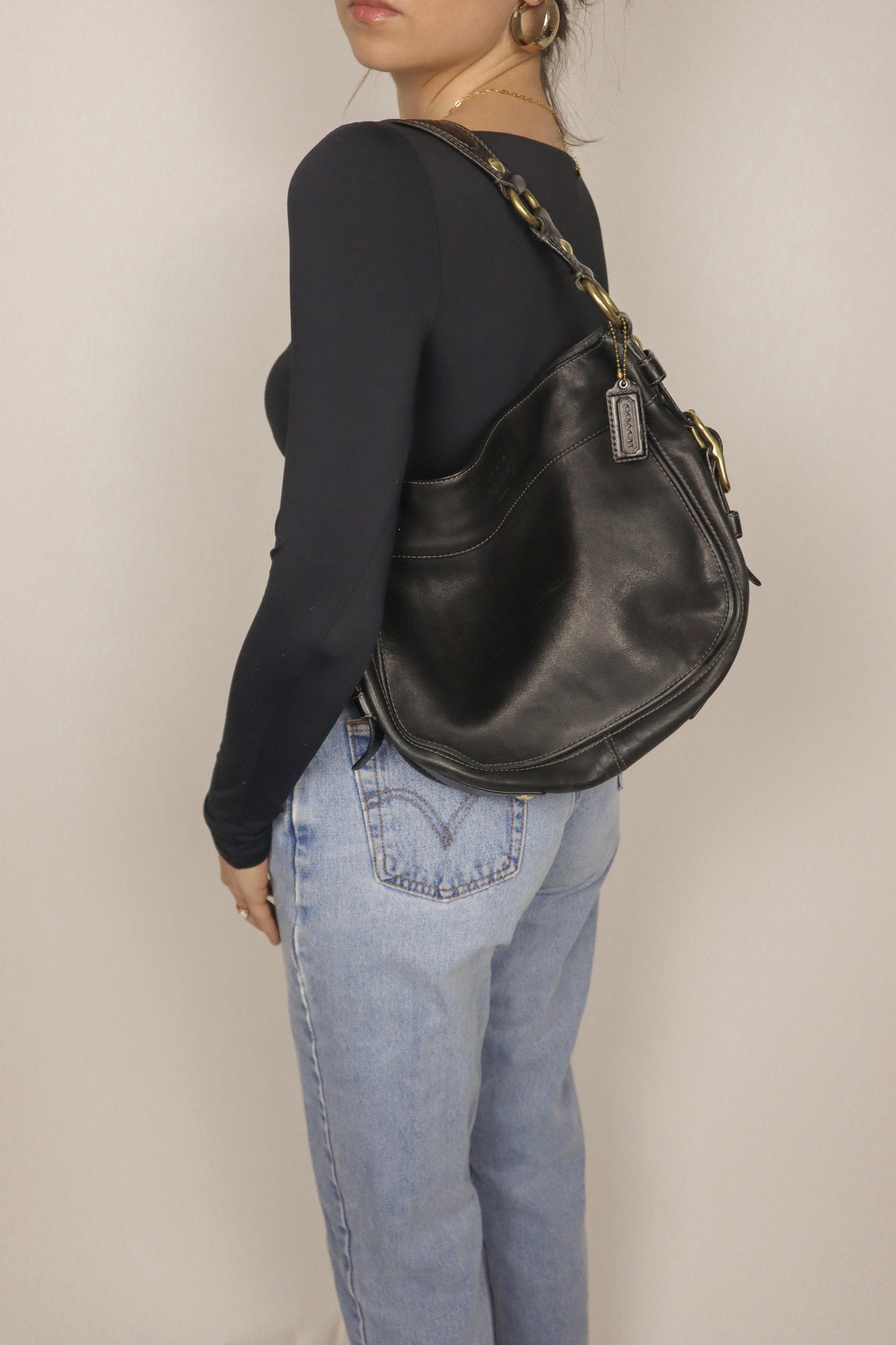 Vintage x Coach Leather Hobo Purse