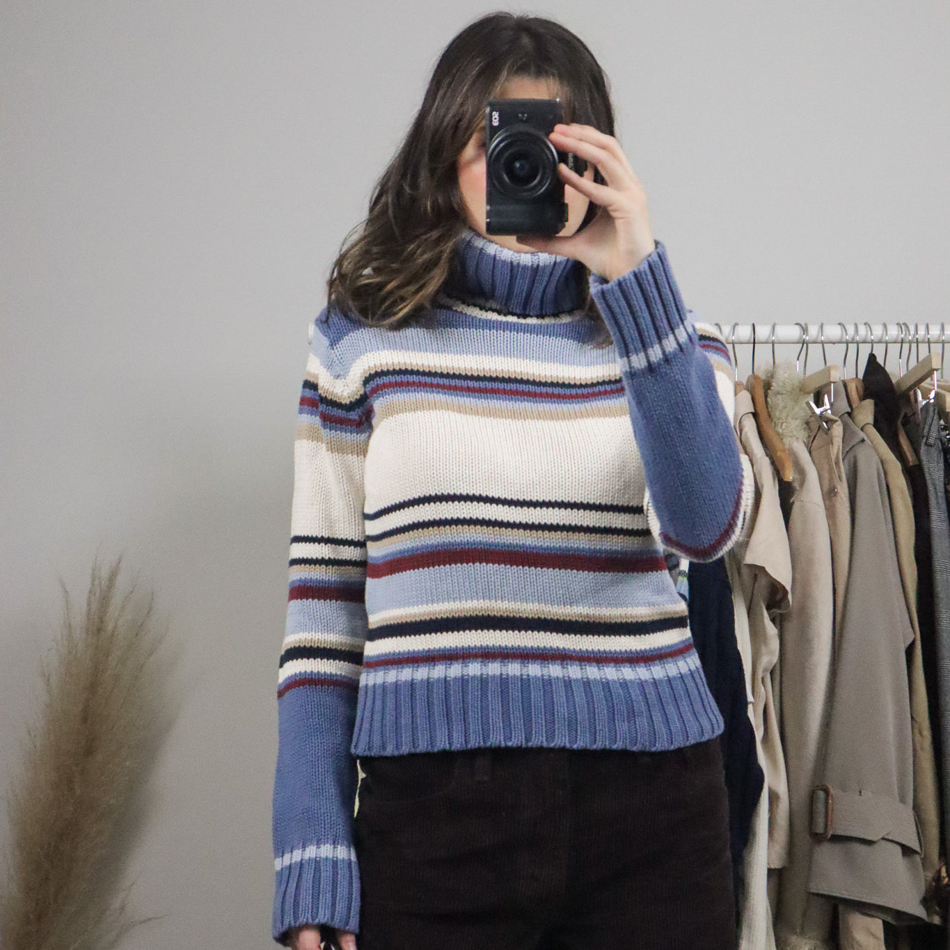Vintage x Striped Cotton Turtleneck (S/M)