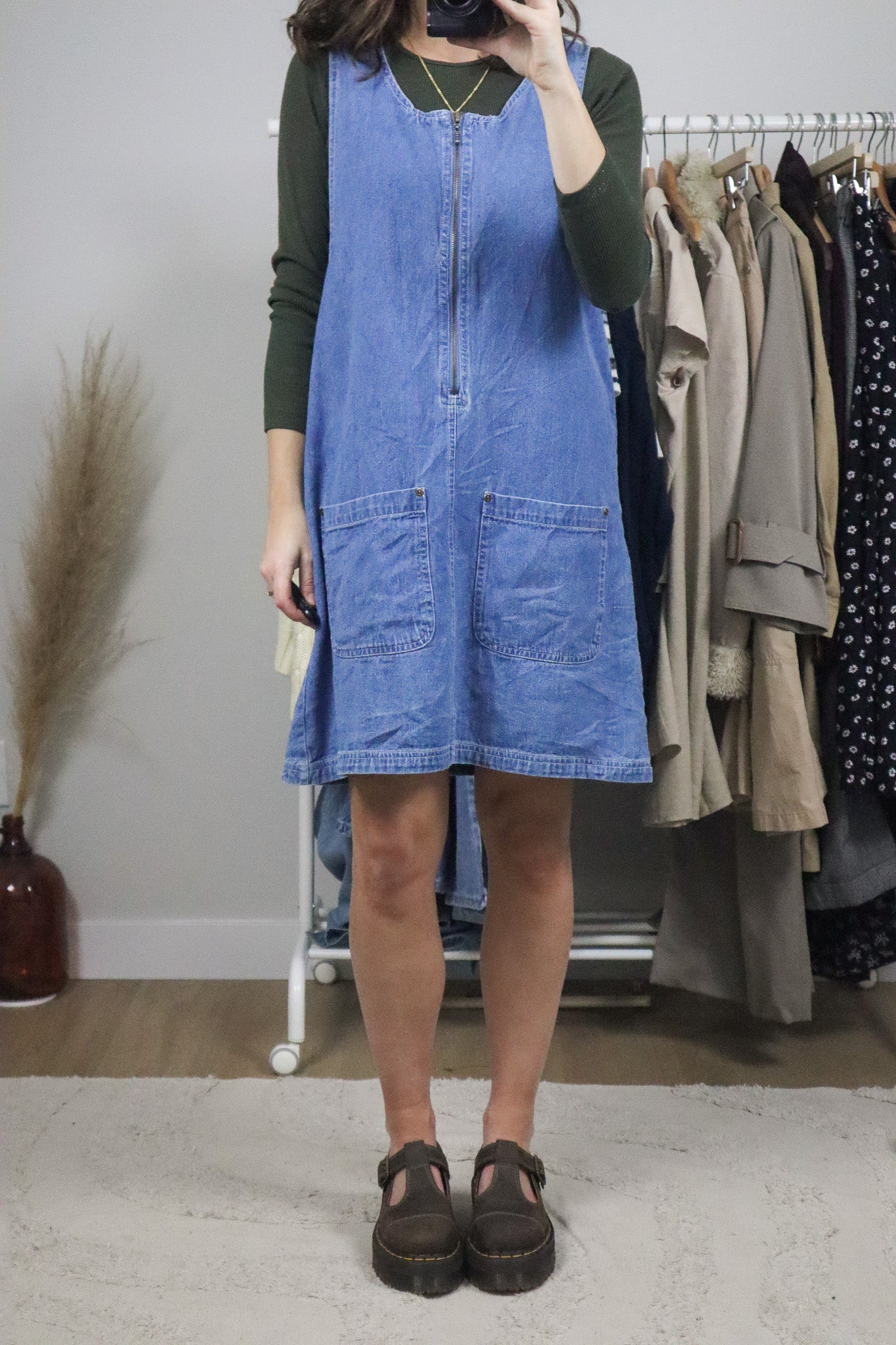 Vintage x Denim Overall Dress (10-12)