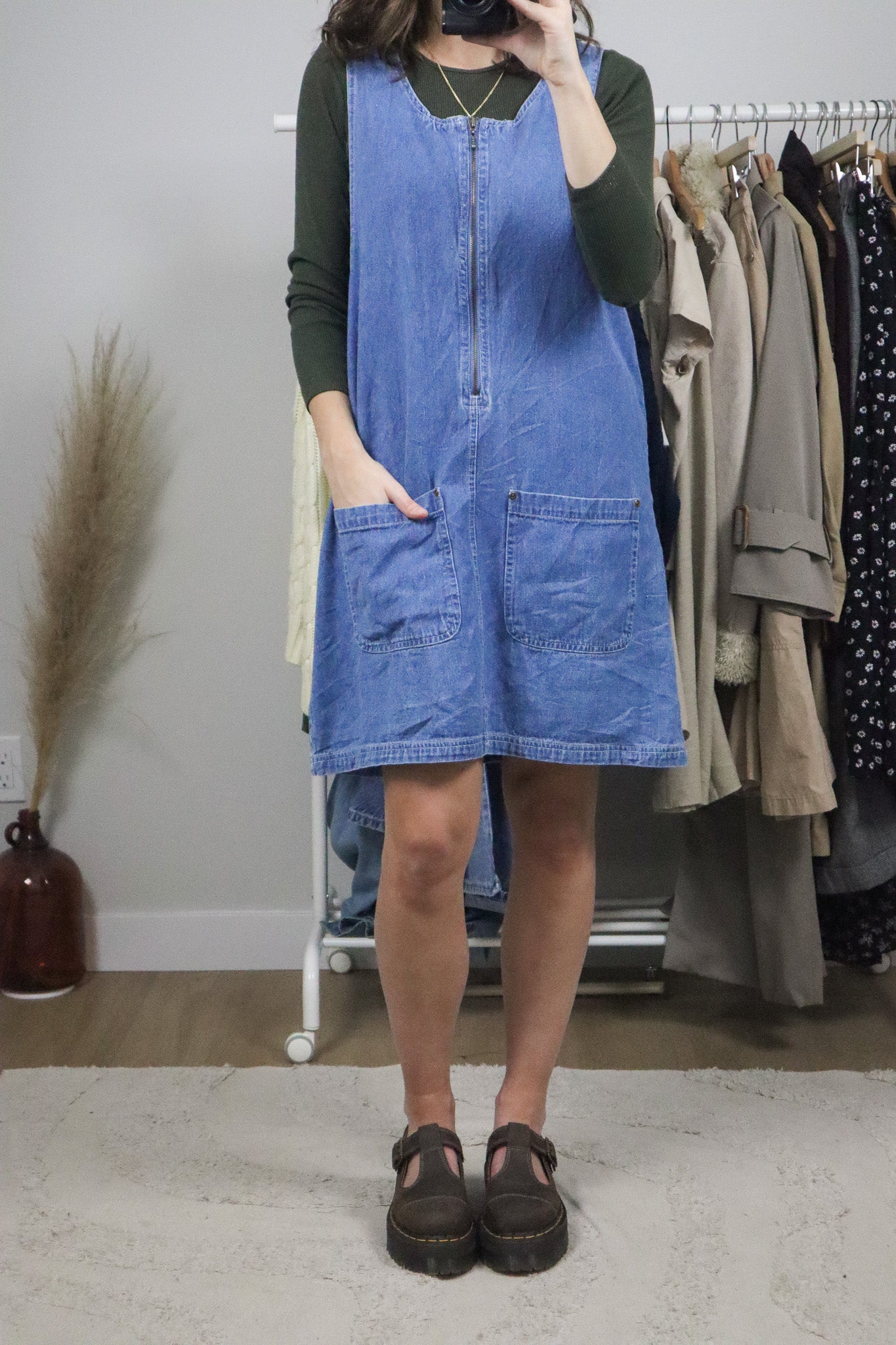 Vintage x Denim Overall Dress (10-12)