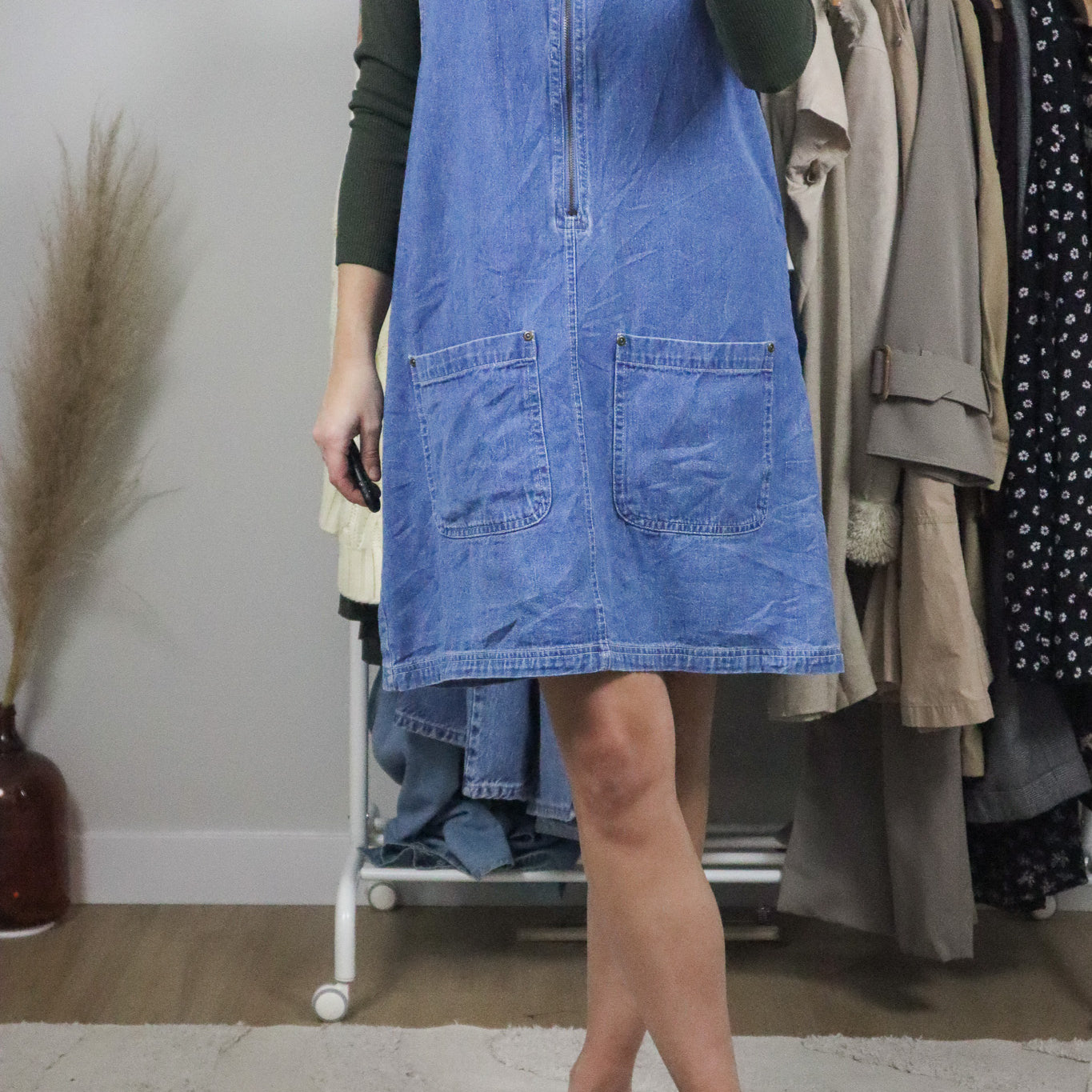 Vintage x Denim Overall Dress (10-12)