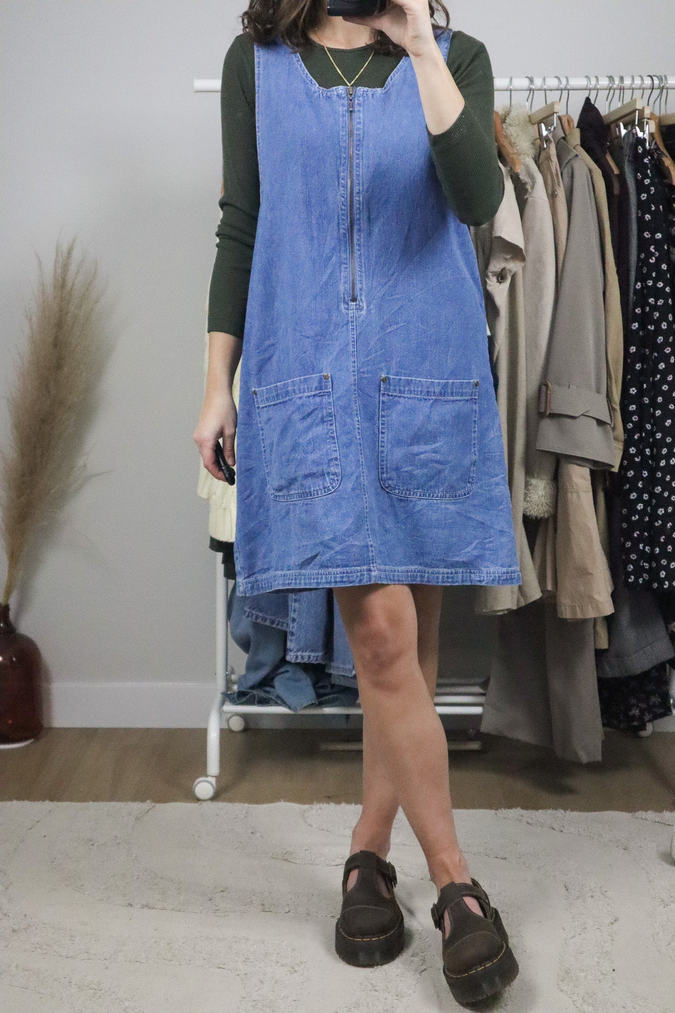Vintage x Denim Overall Dress (10-12)