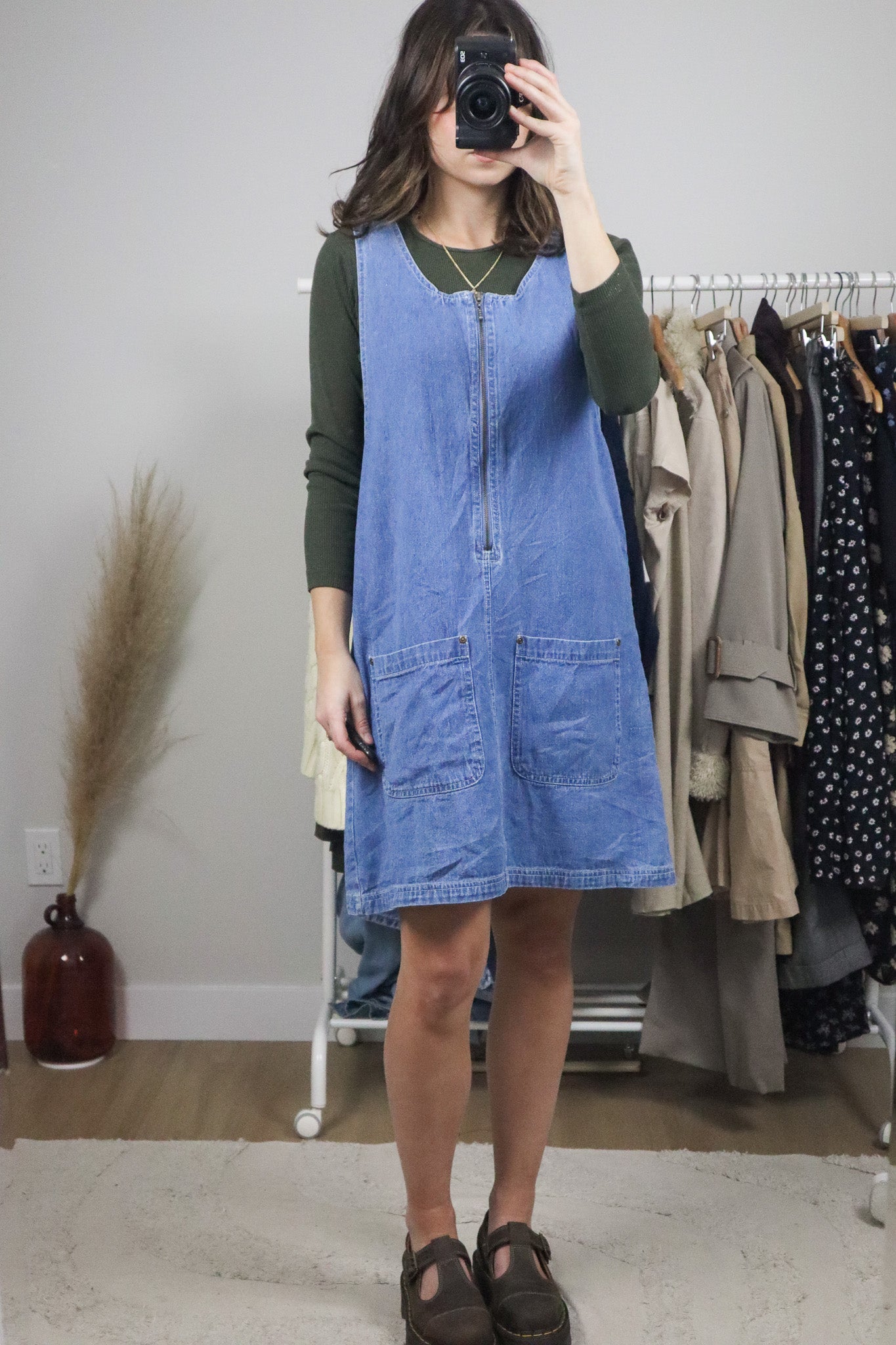 Vintage x Denim Overall Dress (10-12)