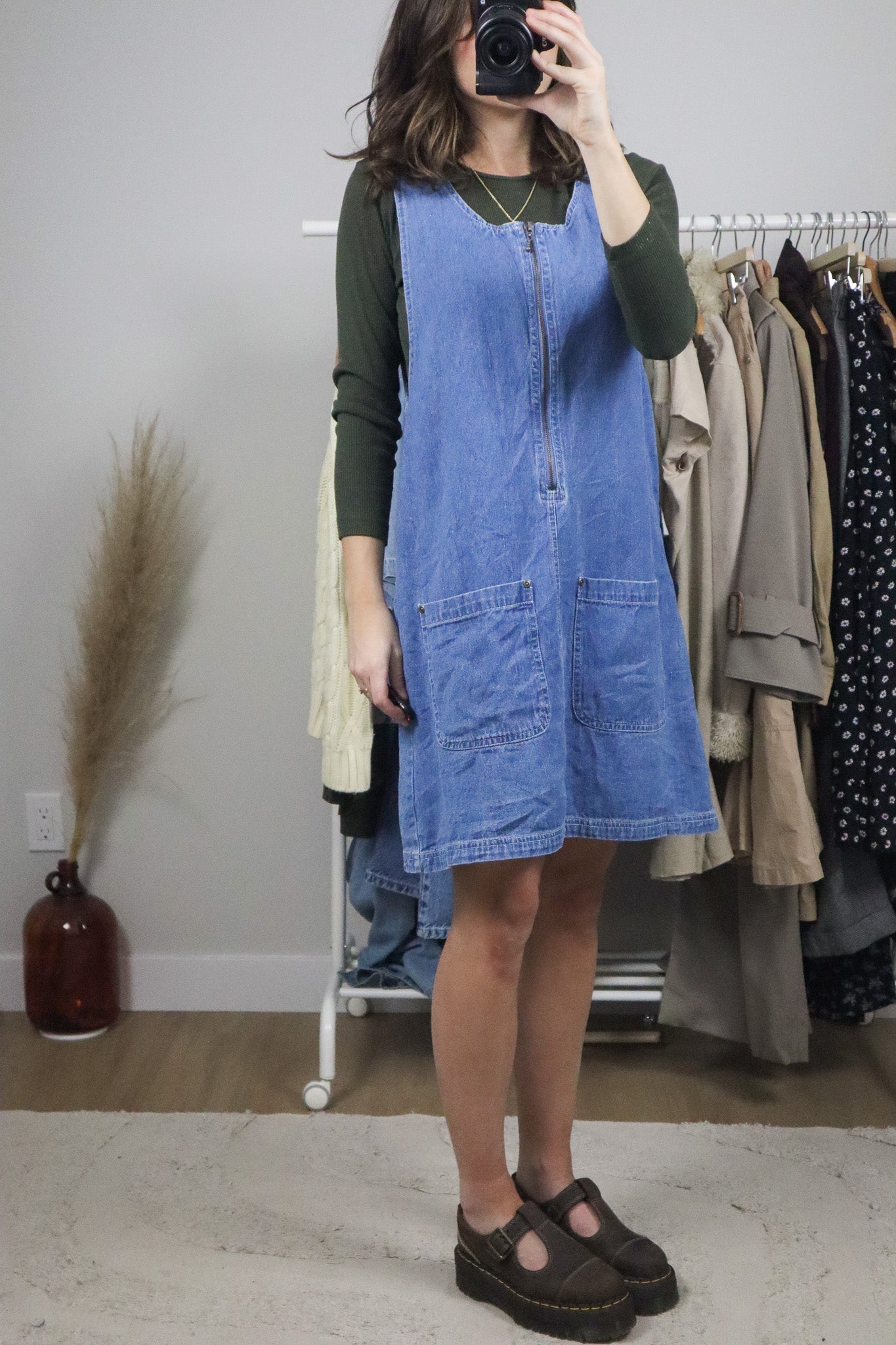 Vintage x Denim Overall Dress (10-12)