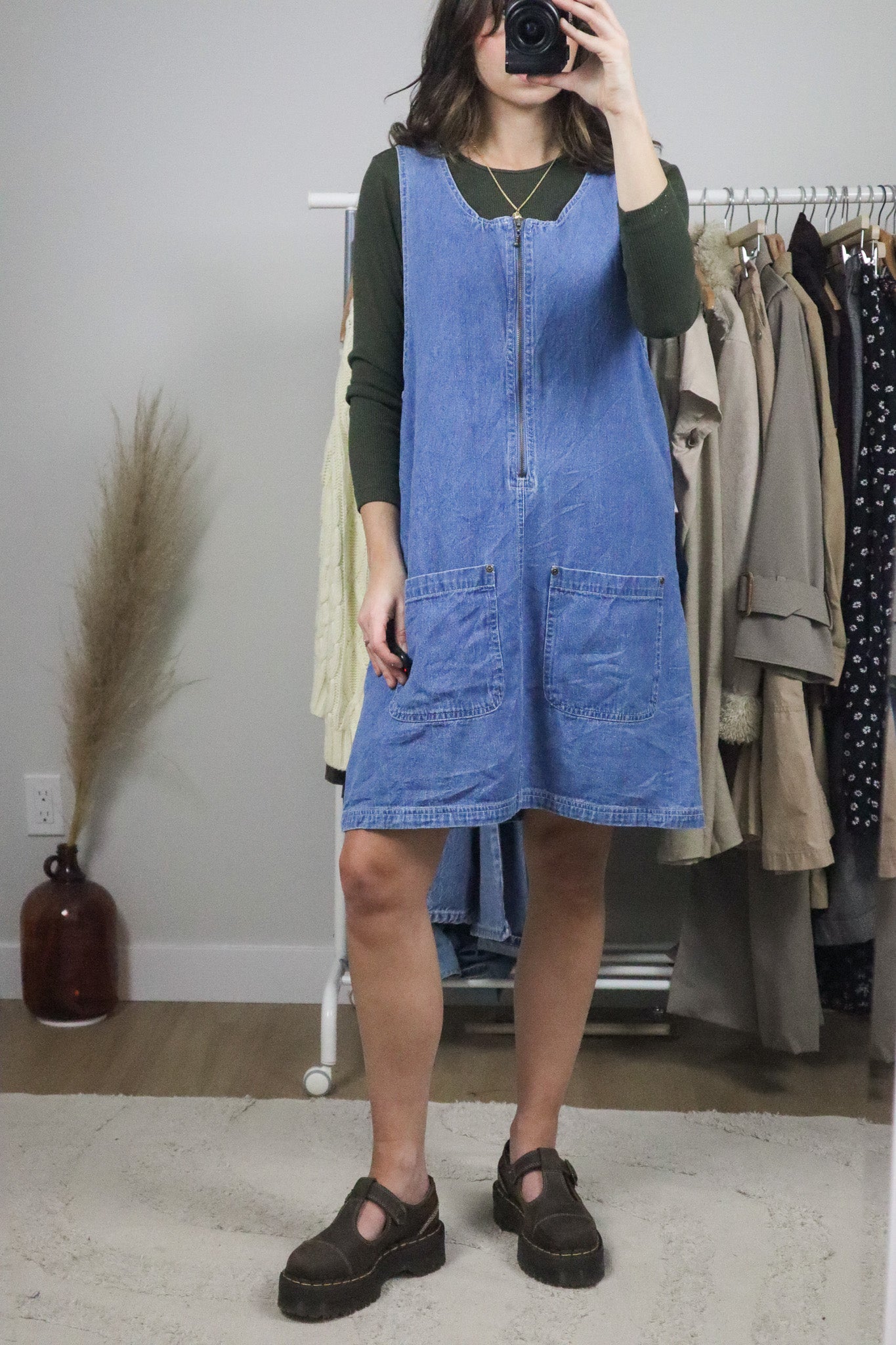Vintage x Denim Overall Dress (10-12)