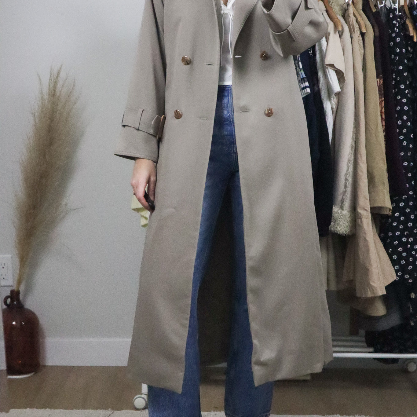 Vintage x Wool Trench Coat (S/M)