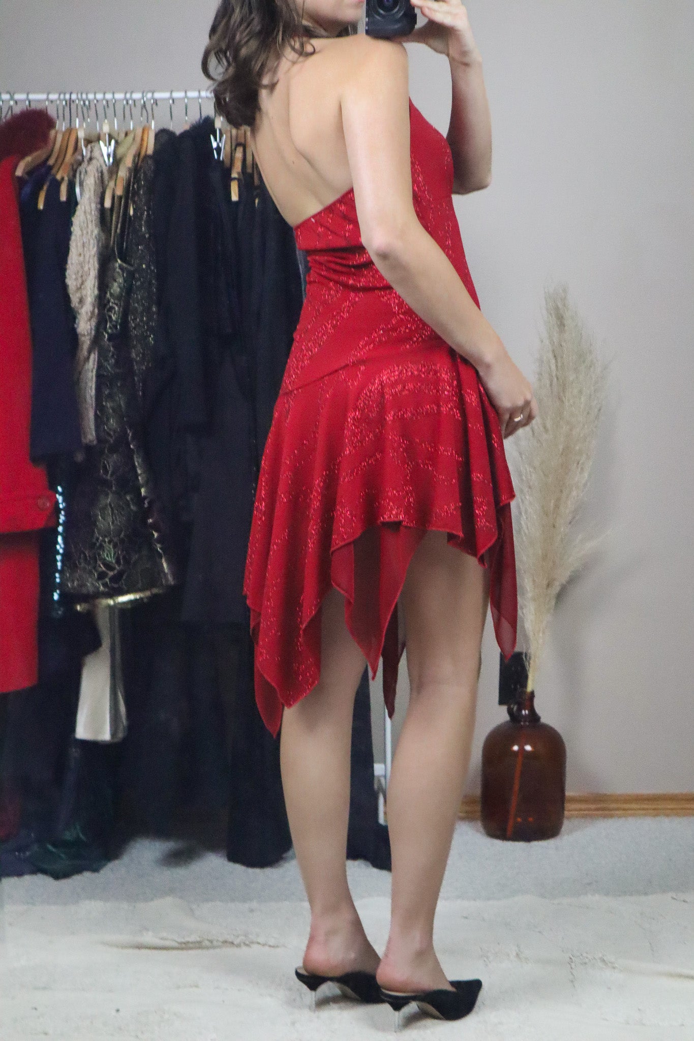 Vintage x Drop-Waist Shimmer Dress (M)