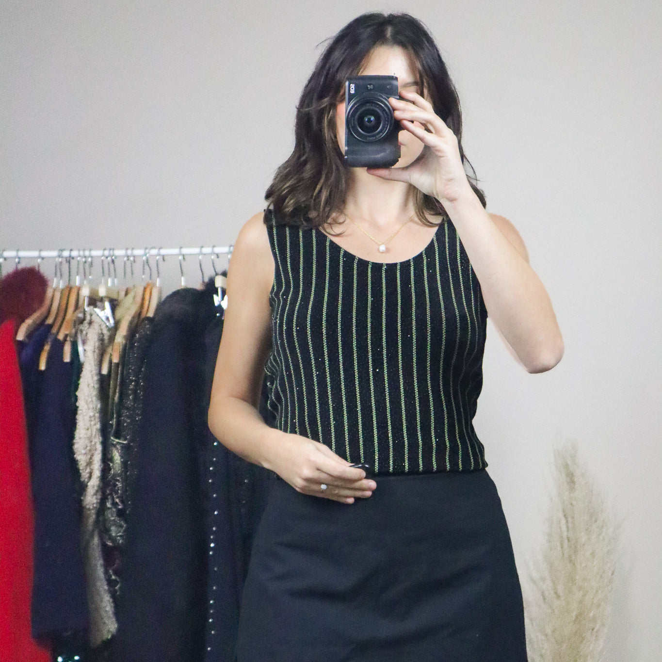Vintage x Shimmer Striped Tank (M)