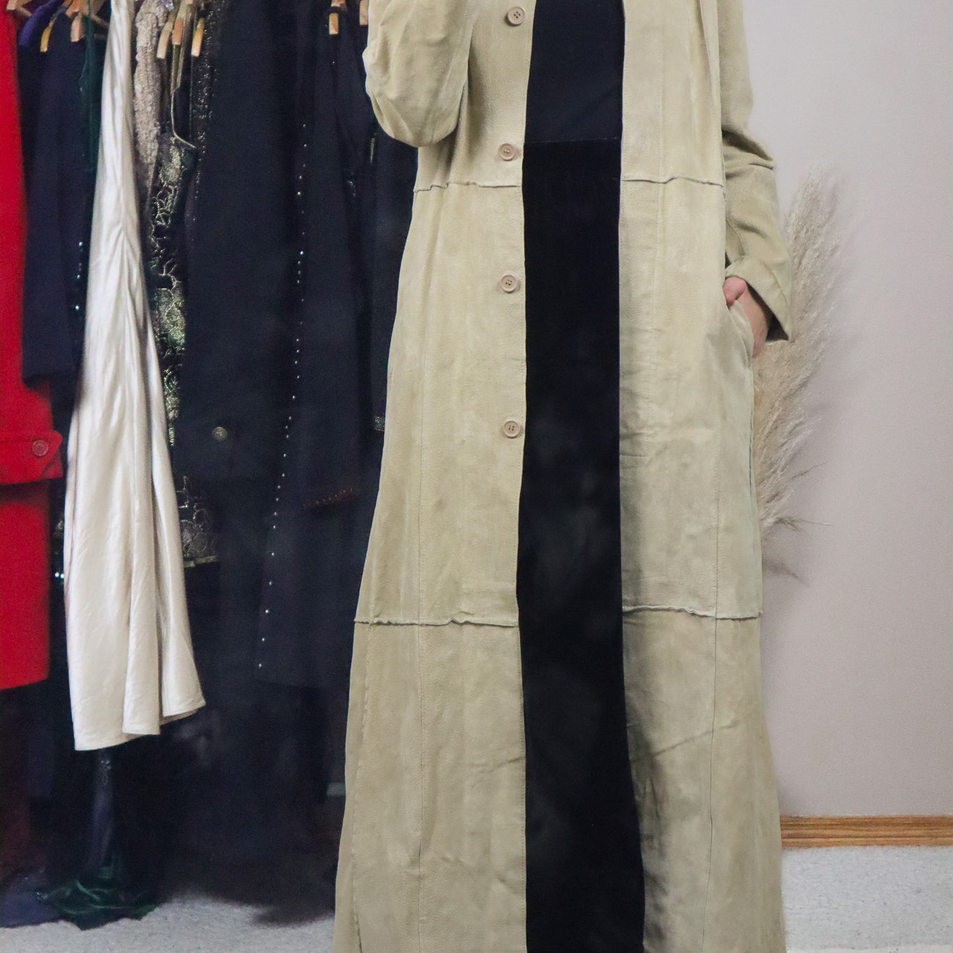 Vintage x Suede Trench Coat (XS/S)