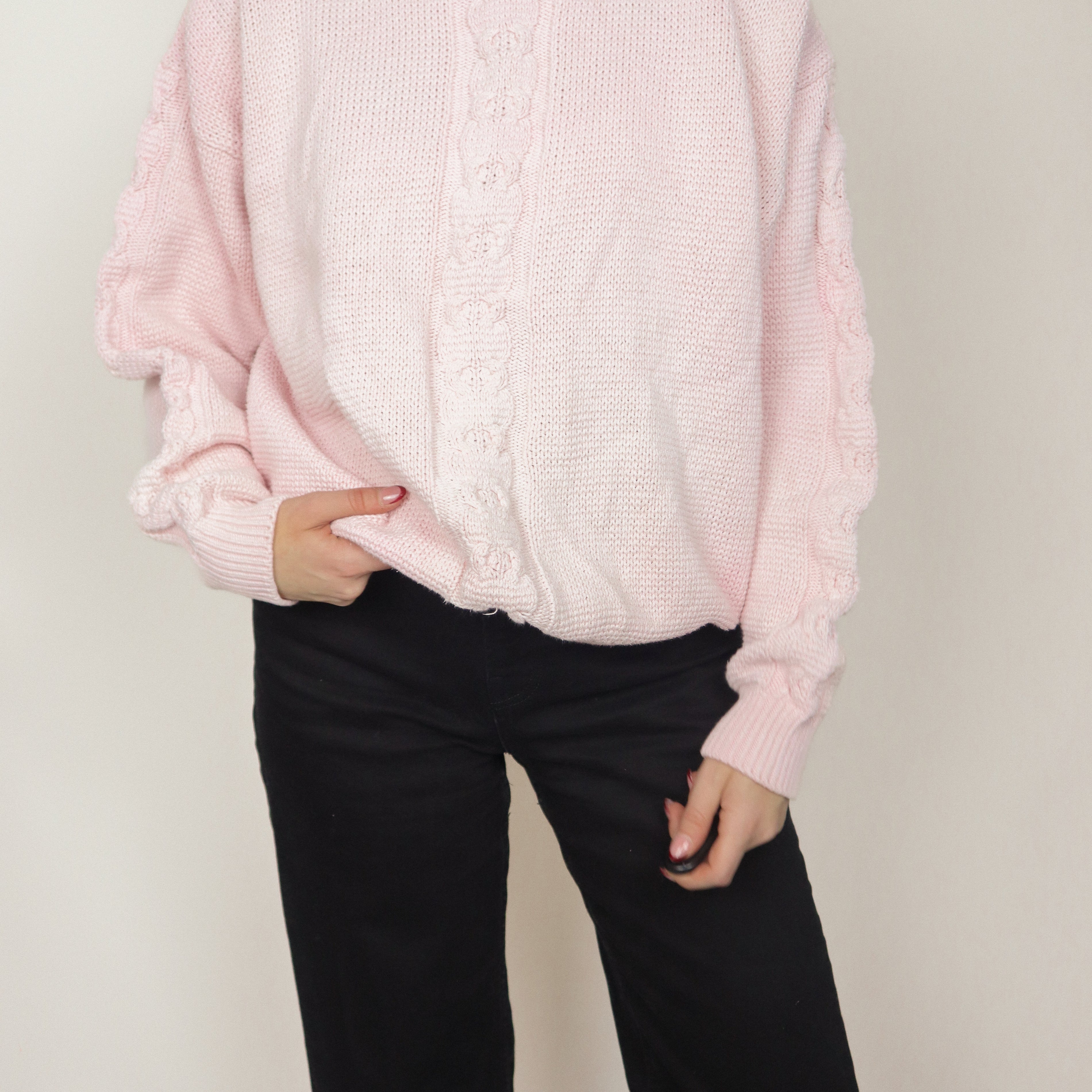 Vintage x Textured Knit Sweater (S/M)