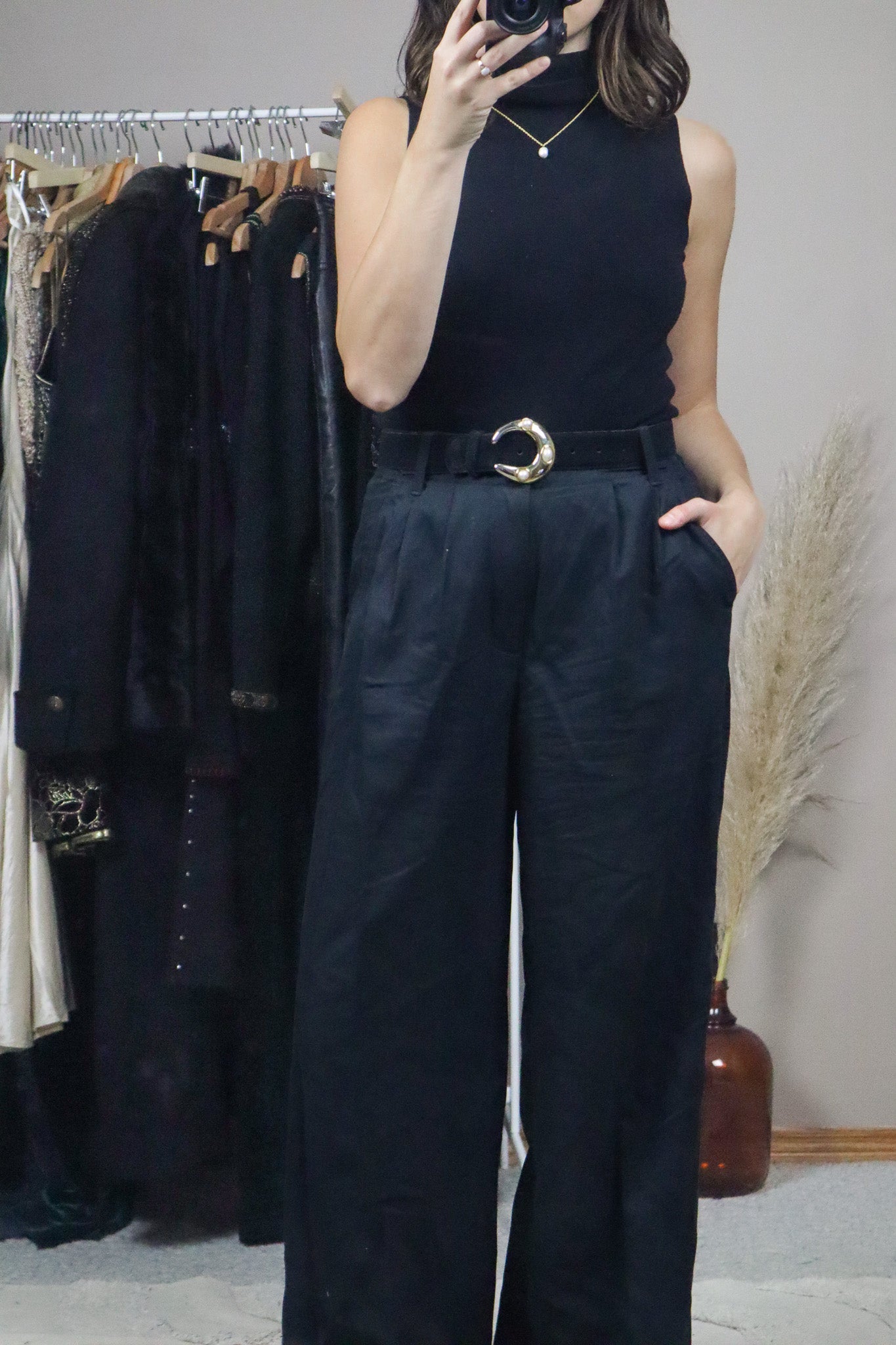 Vintage x Suede Pearl Belt (XS/S)