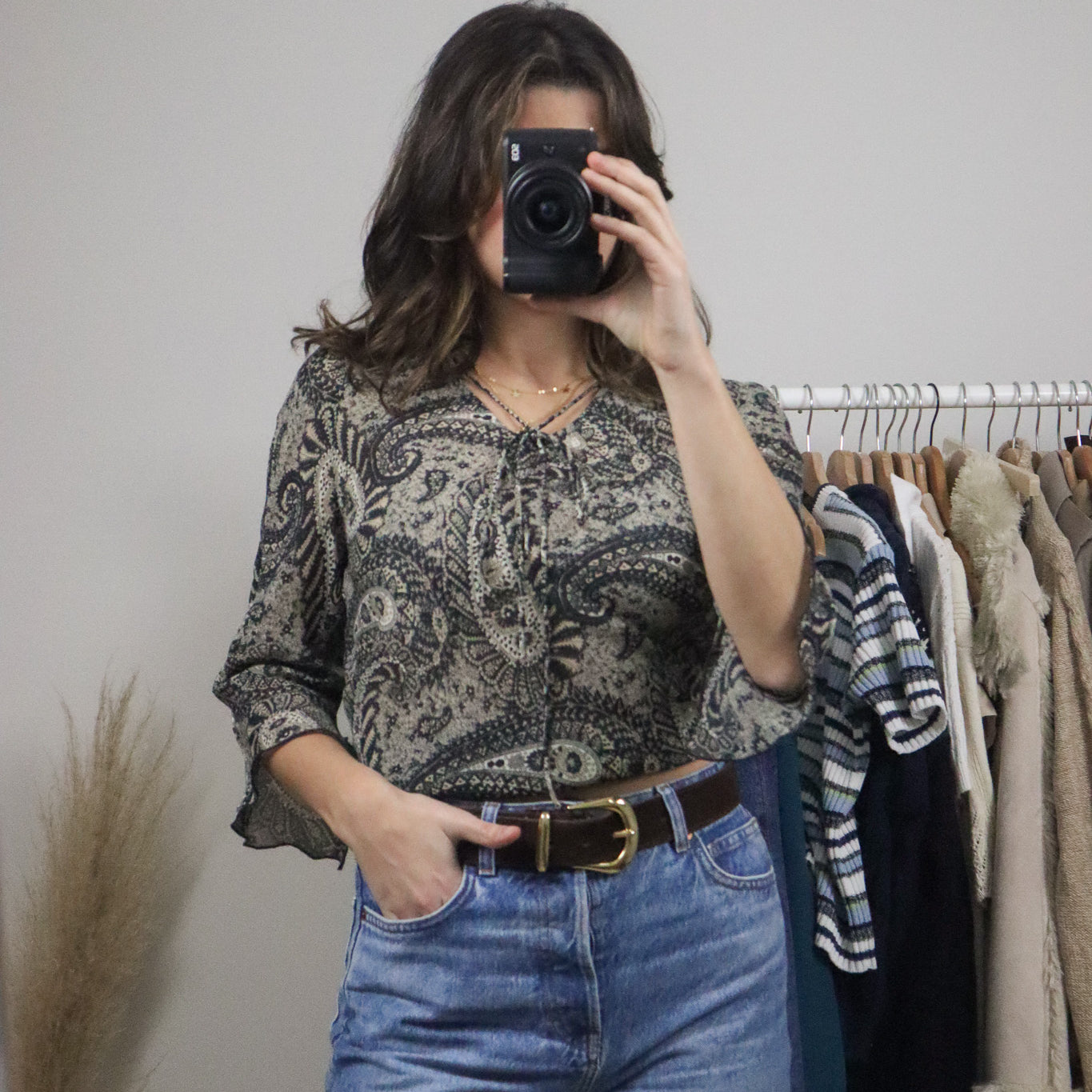 Vintage x Sheer Paisley Blouse (S)