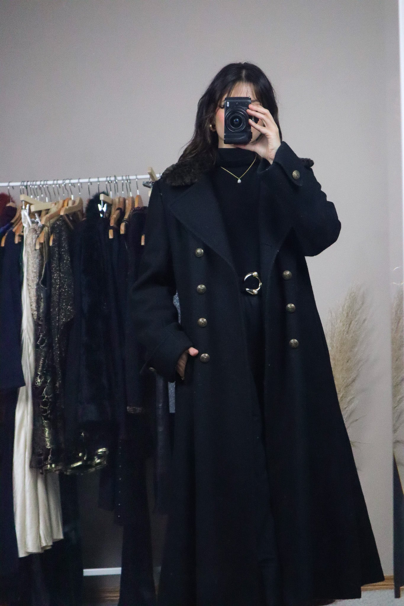 Vintage x Wool Animal Print Collard Coat (M)