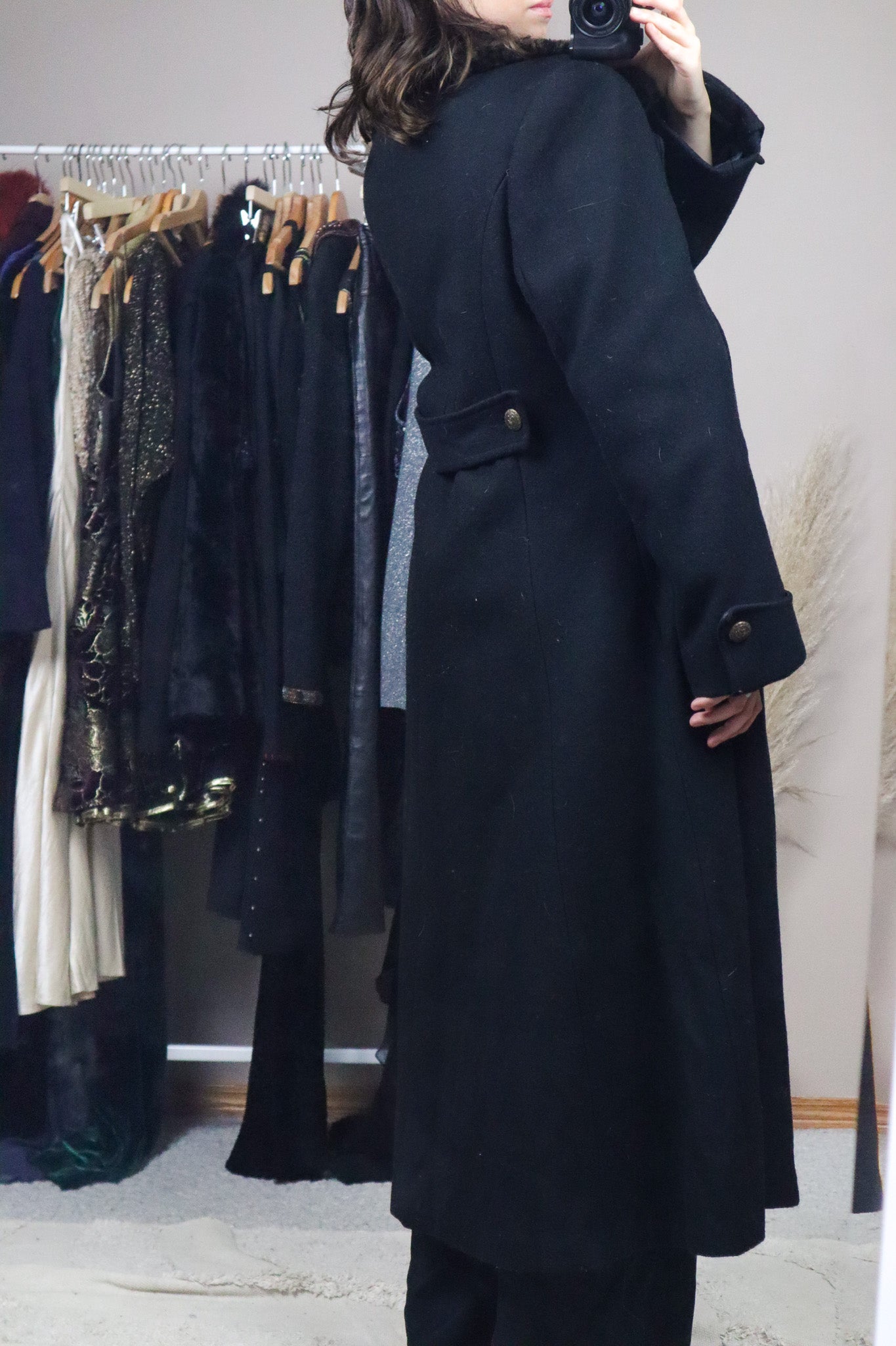 Vintage x Wool Animal Print Collard Coat (M)