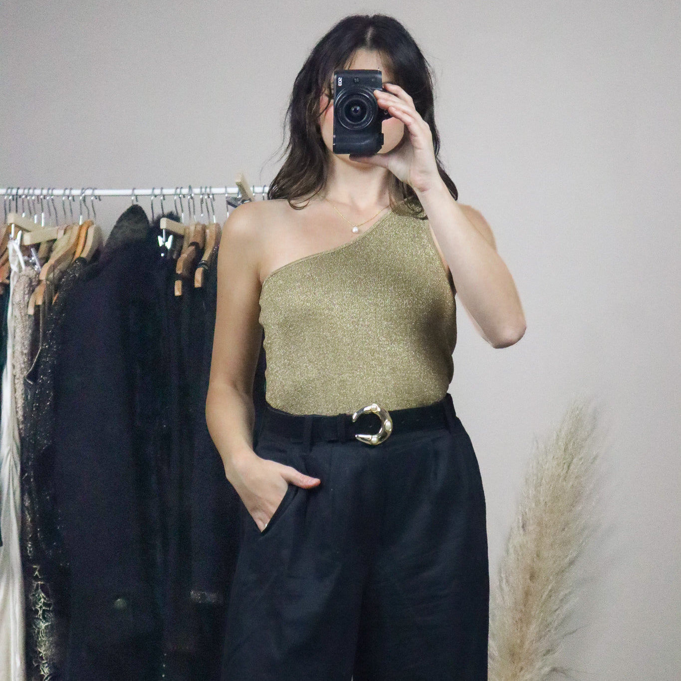Vintage x One Shoulder Tank (M)