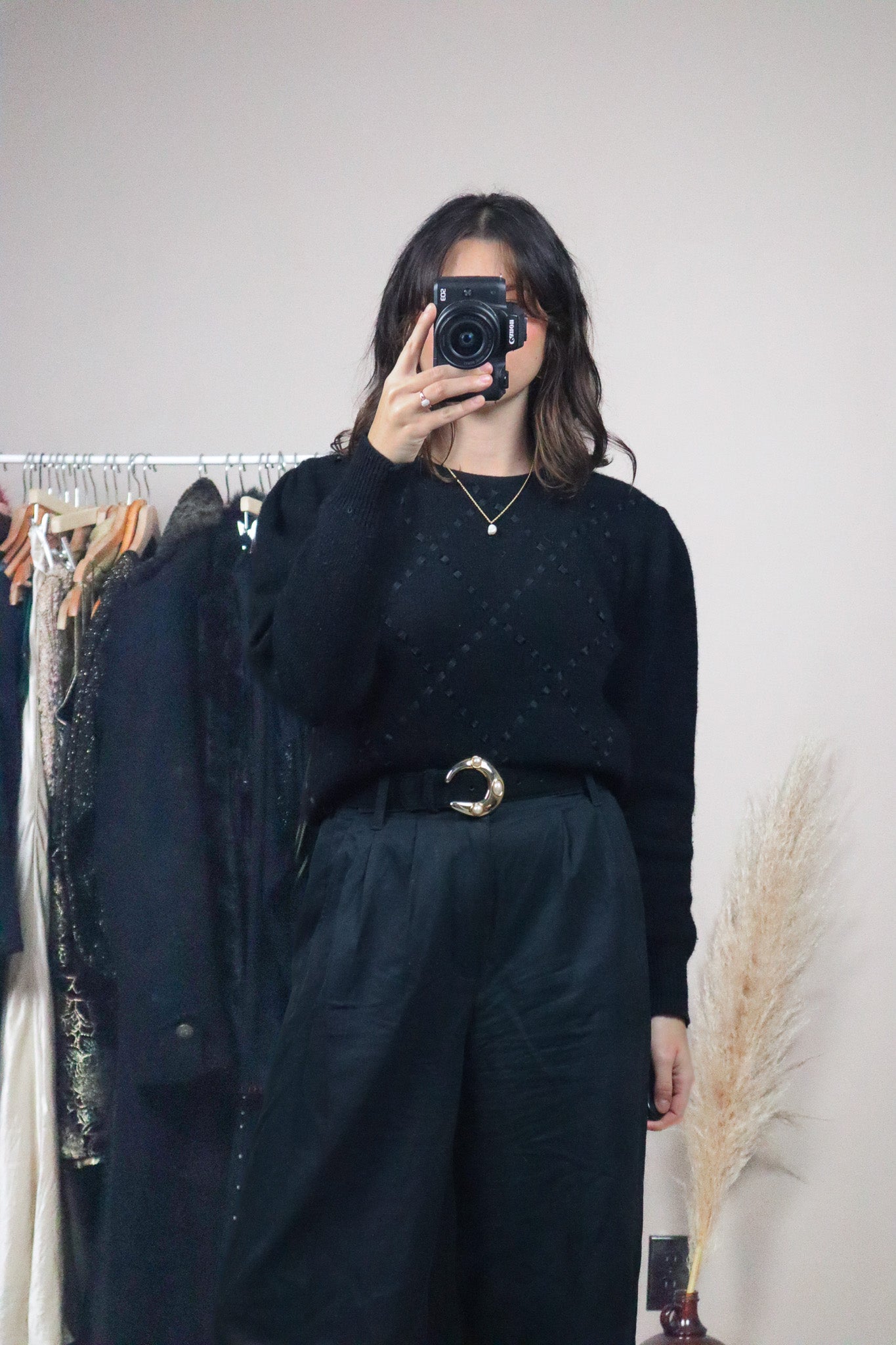 Vintage x Angora & Wool Ribbon Sweater (S)