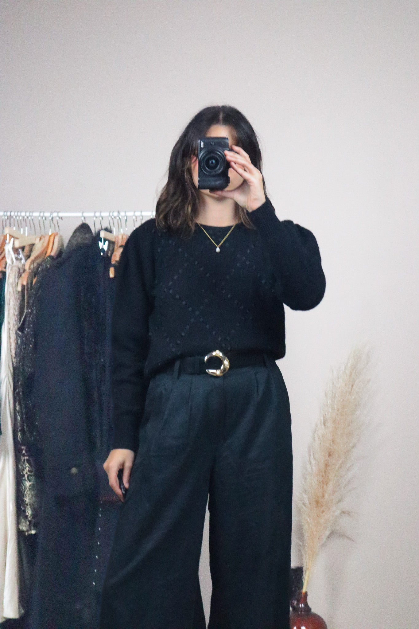 Vintage x Angora & Wool Ribbon Sweater (S)
