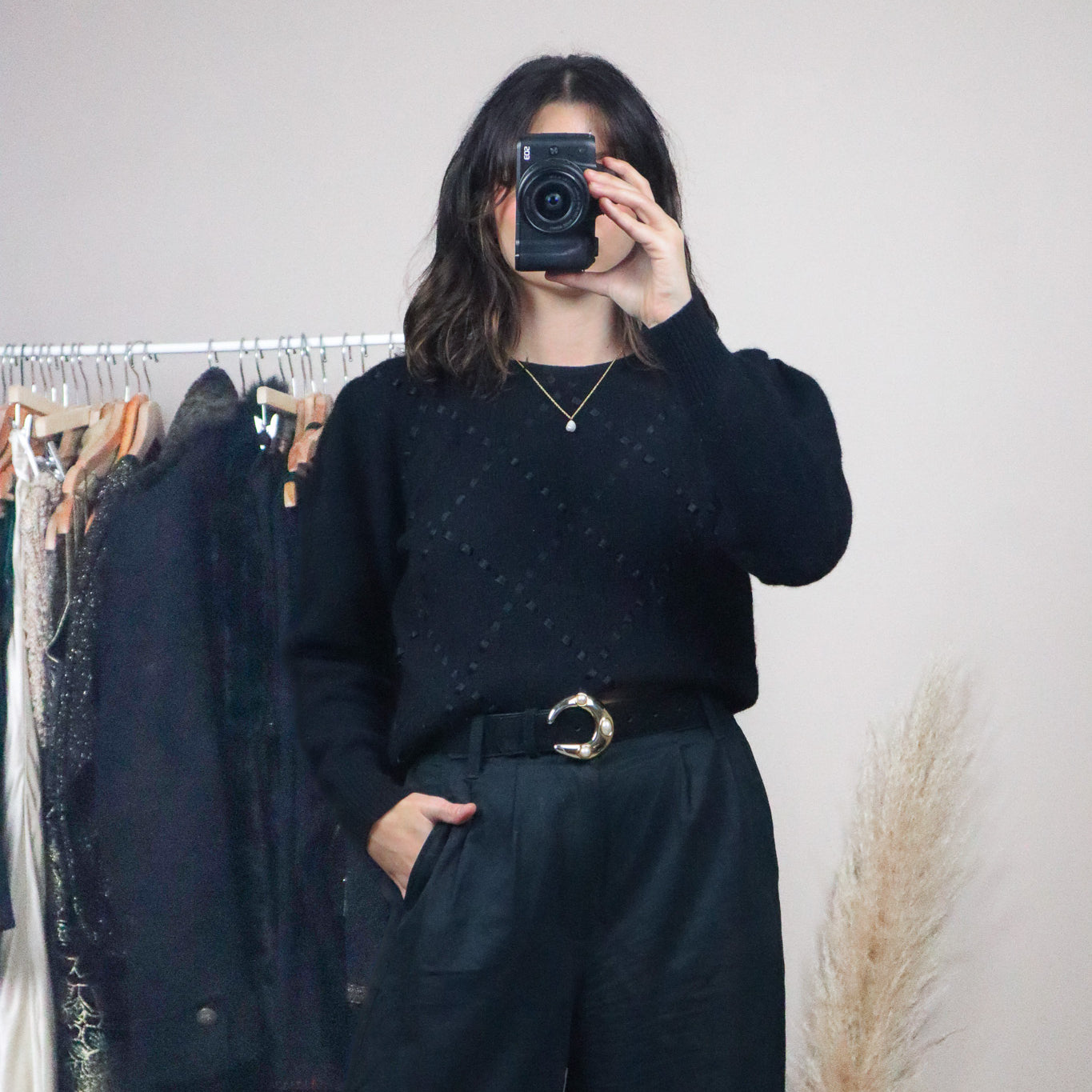 Vintage x Angora & Wool Ribbon Sweater (S)